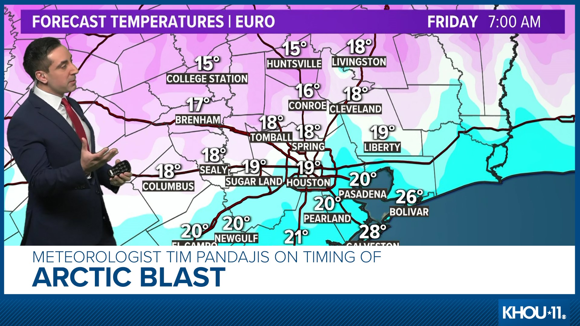 Houston Freeze 2022: Meteorologist Tim Pandajis Tracks Arctic Front ...