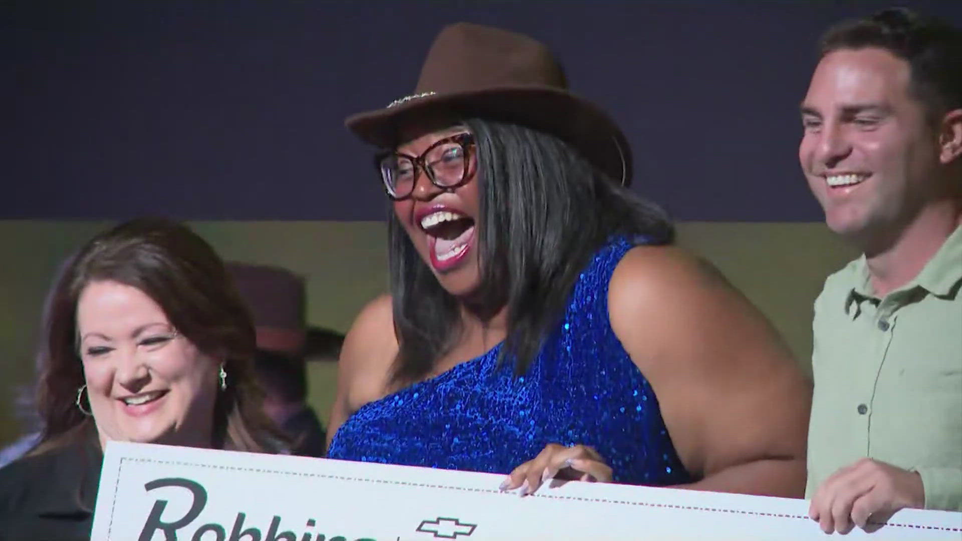 Autumn Creek Elementary School fourth grade teacher Jasmine Thomas received the money at the Humble ISD Education Foundation Boots and Bling Gala.