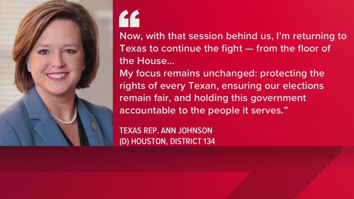 Democratic Houston Rep. Ann Johnson to return to Texas amid ...