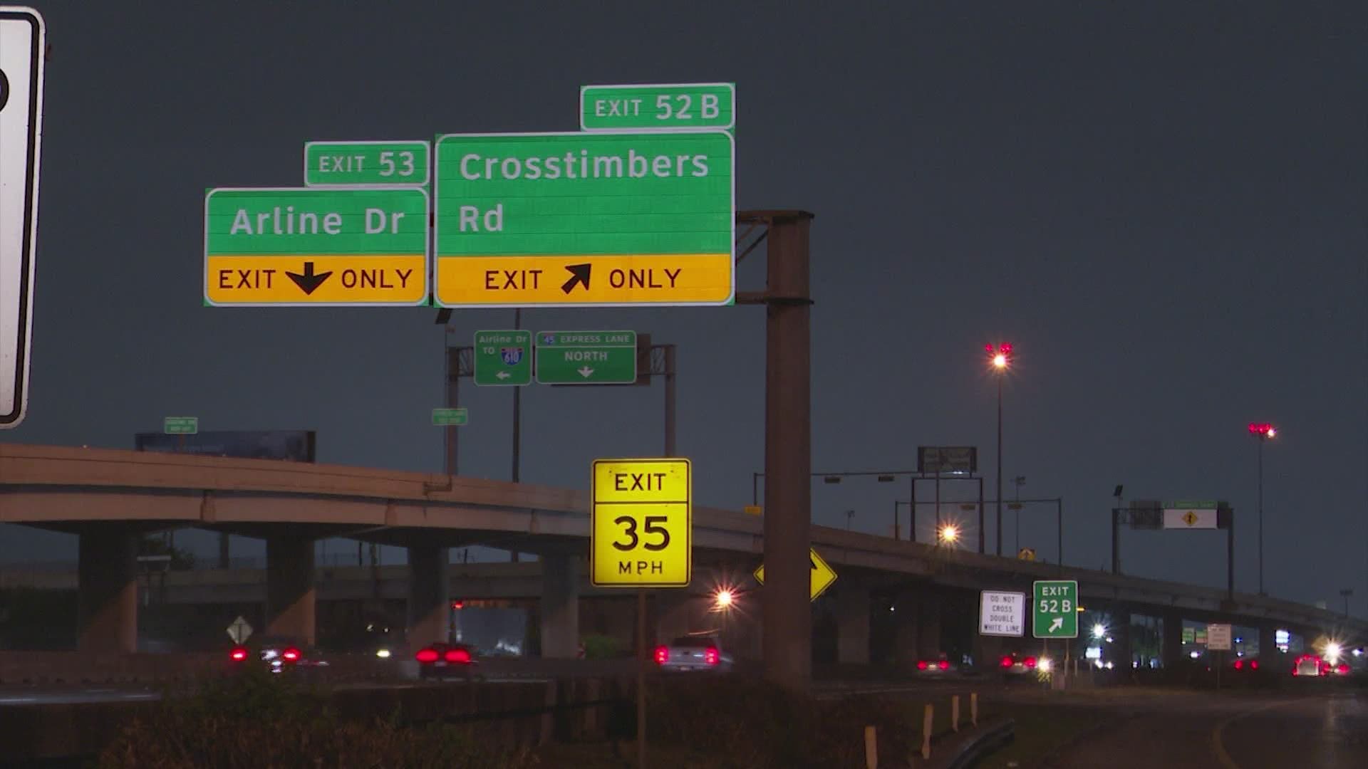 If you “ar” driving along I-45 northbound, you might notice something a little off with the exit sign at Airline Drive.