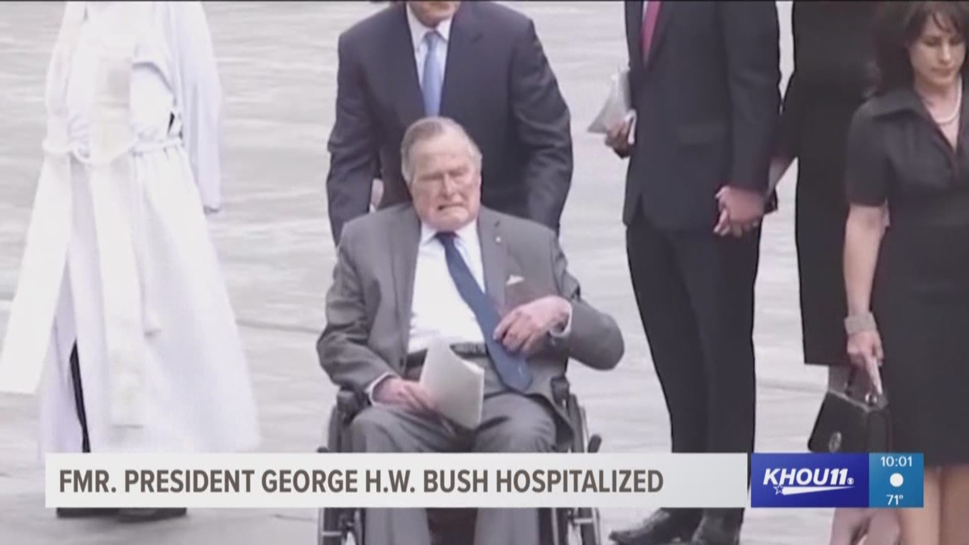 President George H.W. Bush has been hospitalized after contracting an infection that spread to his blood.
