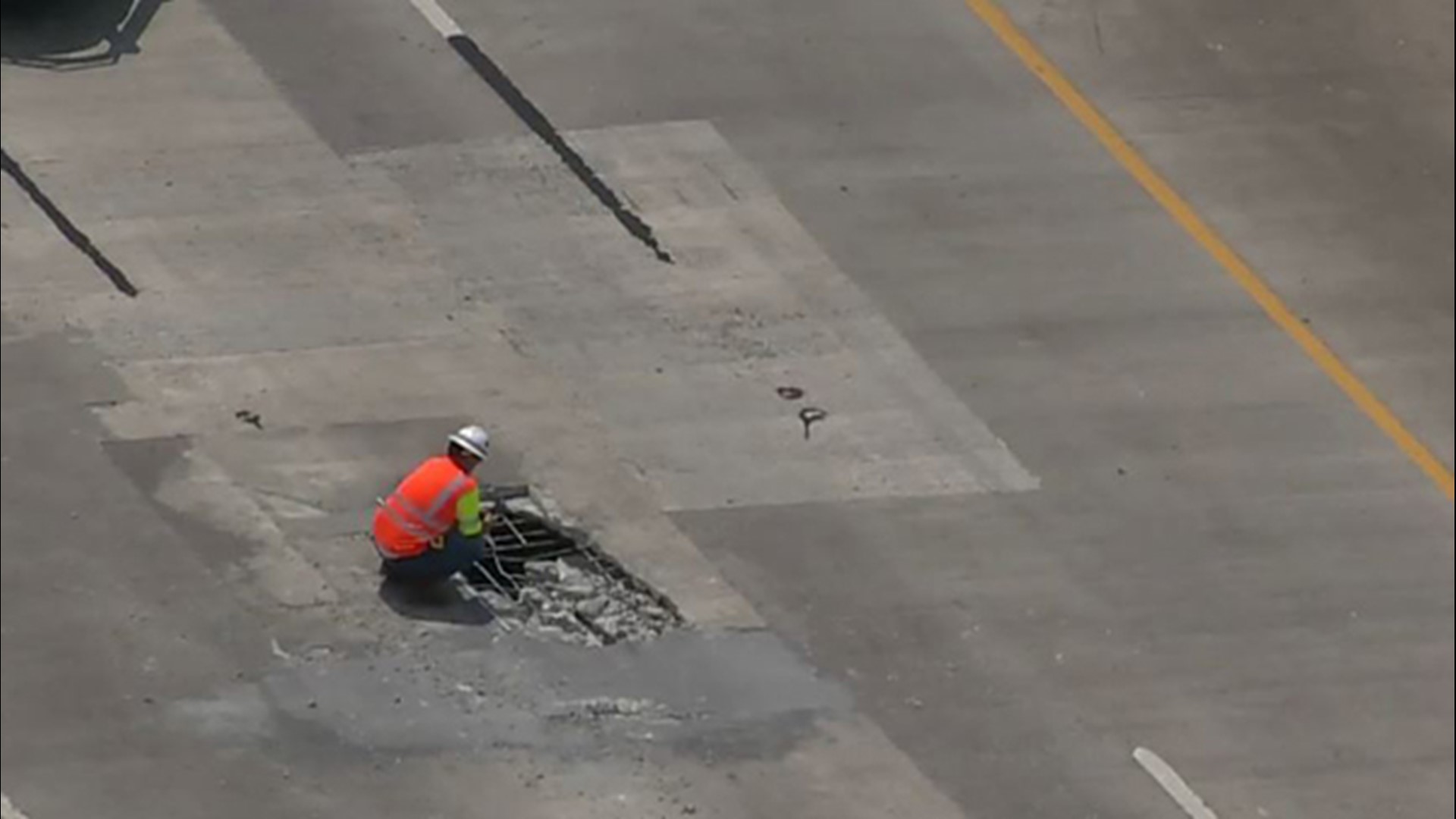 Big hole opens up on I-10 EB near Highway 99