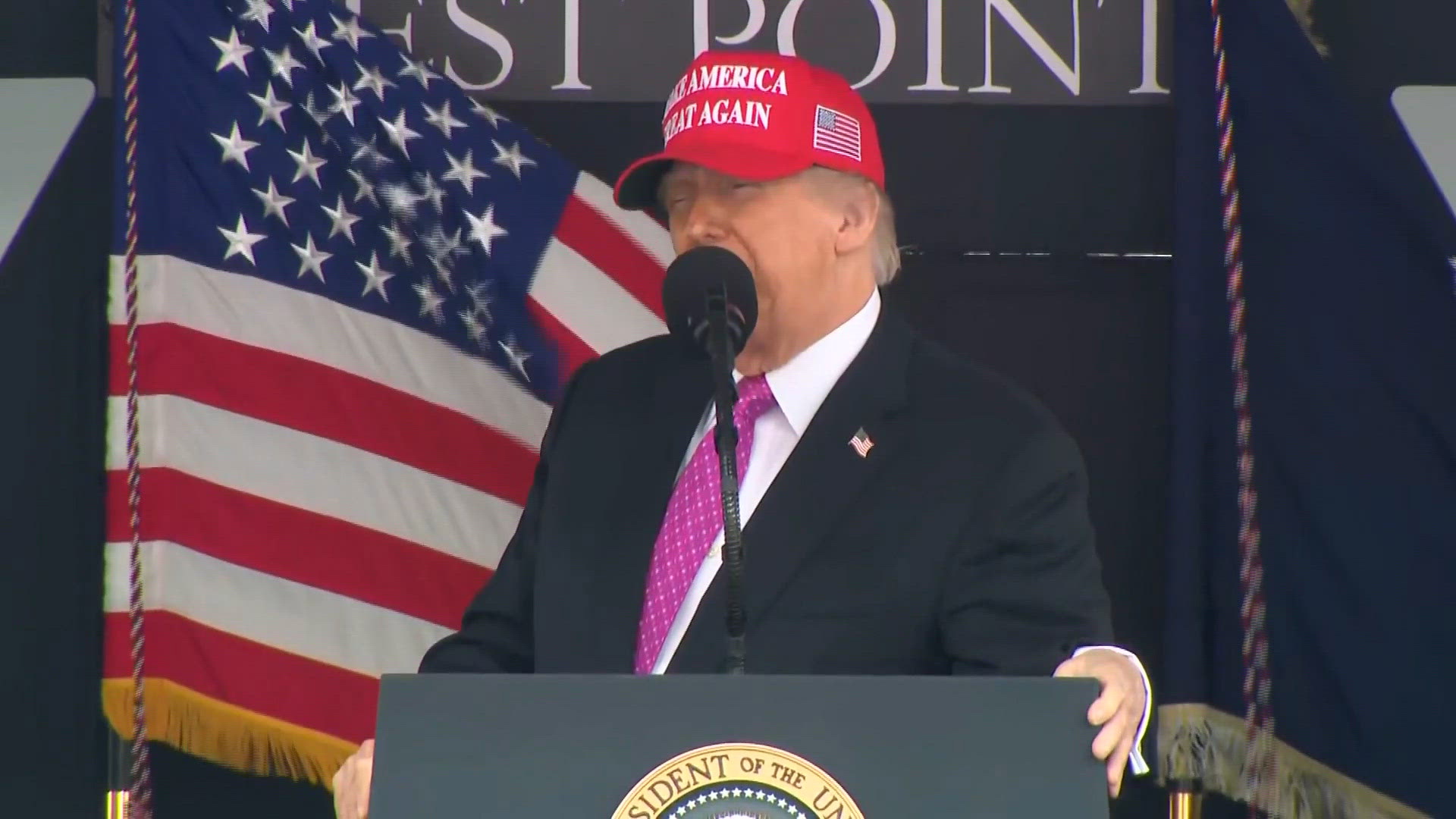 President Trump told the graduating class that he's worked to get rid of so-called "woke" military generals and eliminate DEI programs.