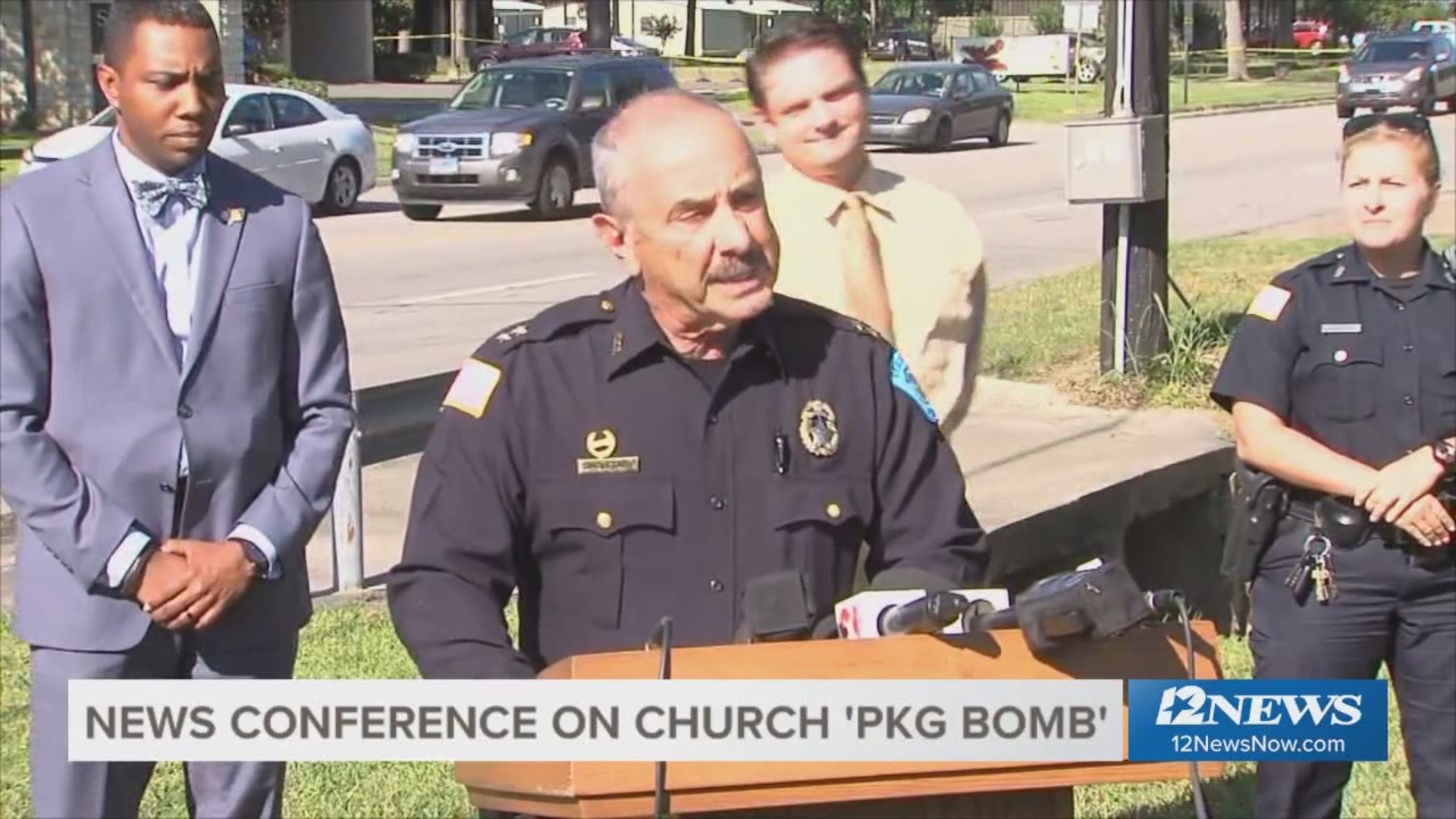 Beaumont Police hold news conference on "package bomb" at St Stephens Episcopal Church