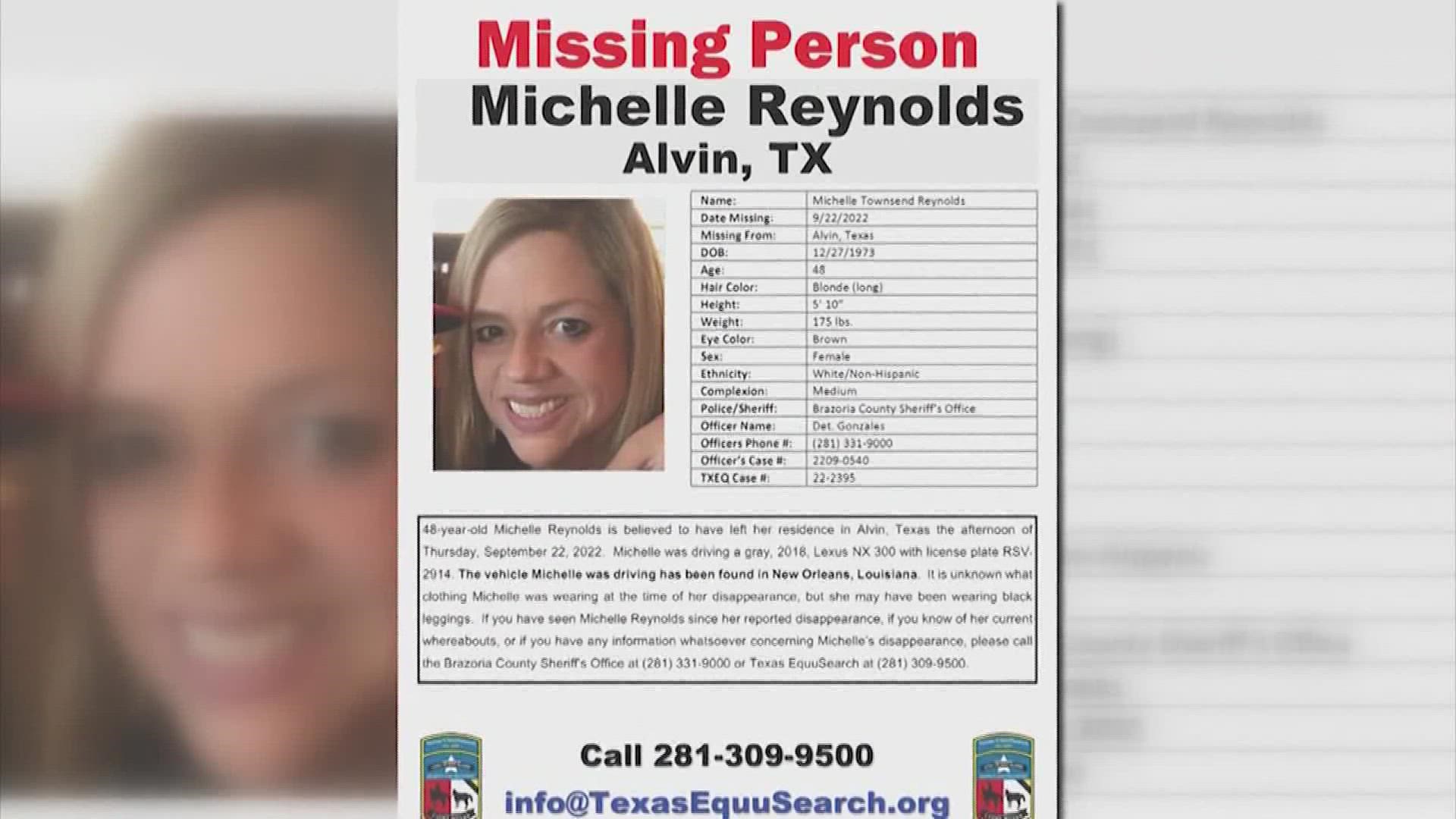 12News spoke with the husband of a missing woman from Alvin who has ties to orange. 48-year-old Michelle Reynolds has been missing since September 22.