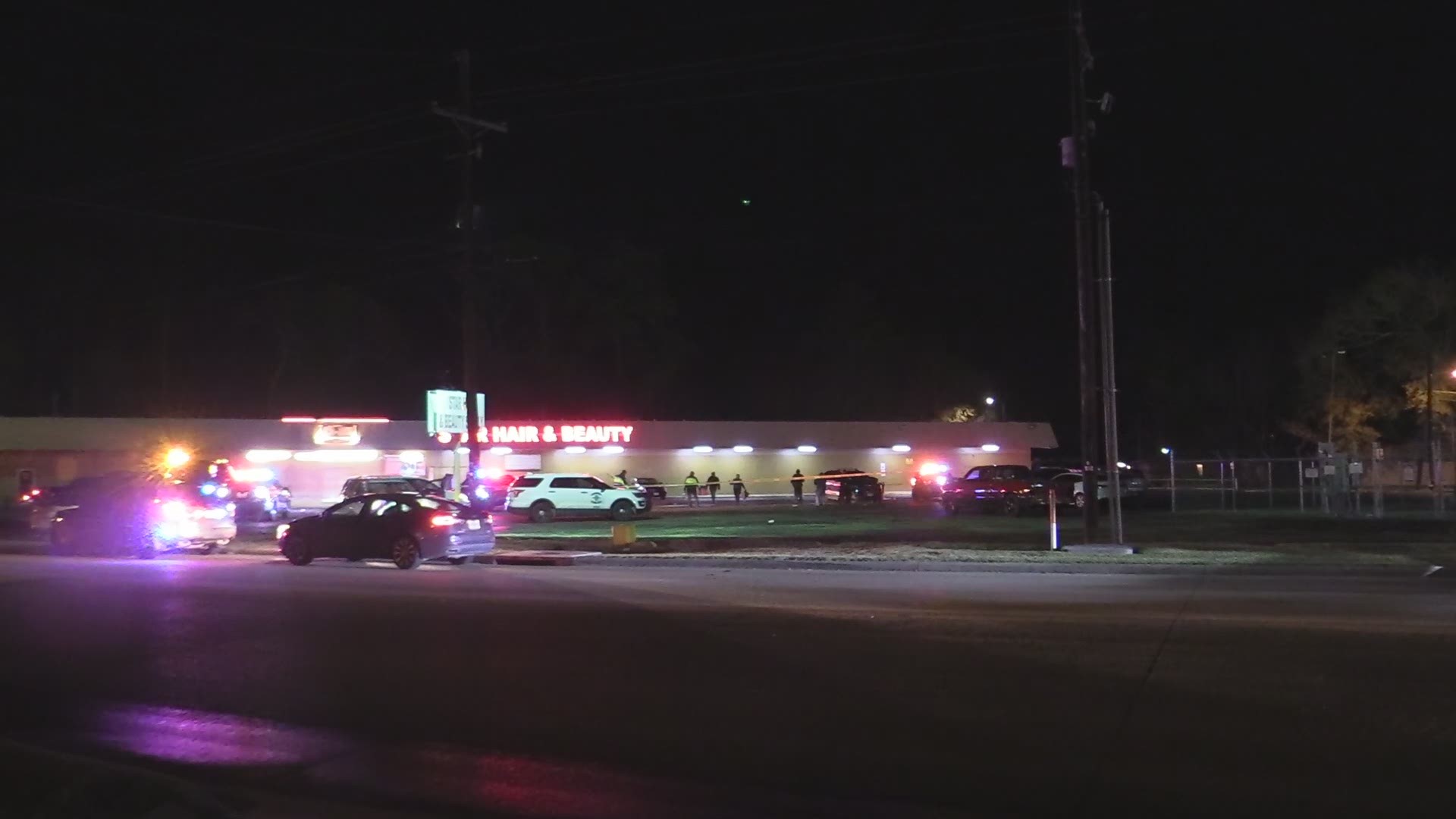 Beaumont Police are searching for a suspect after a 25-year-old man from Orange was killed following an early Christmas Day shooting outside a bar in Beaumont.