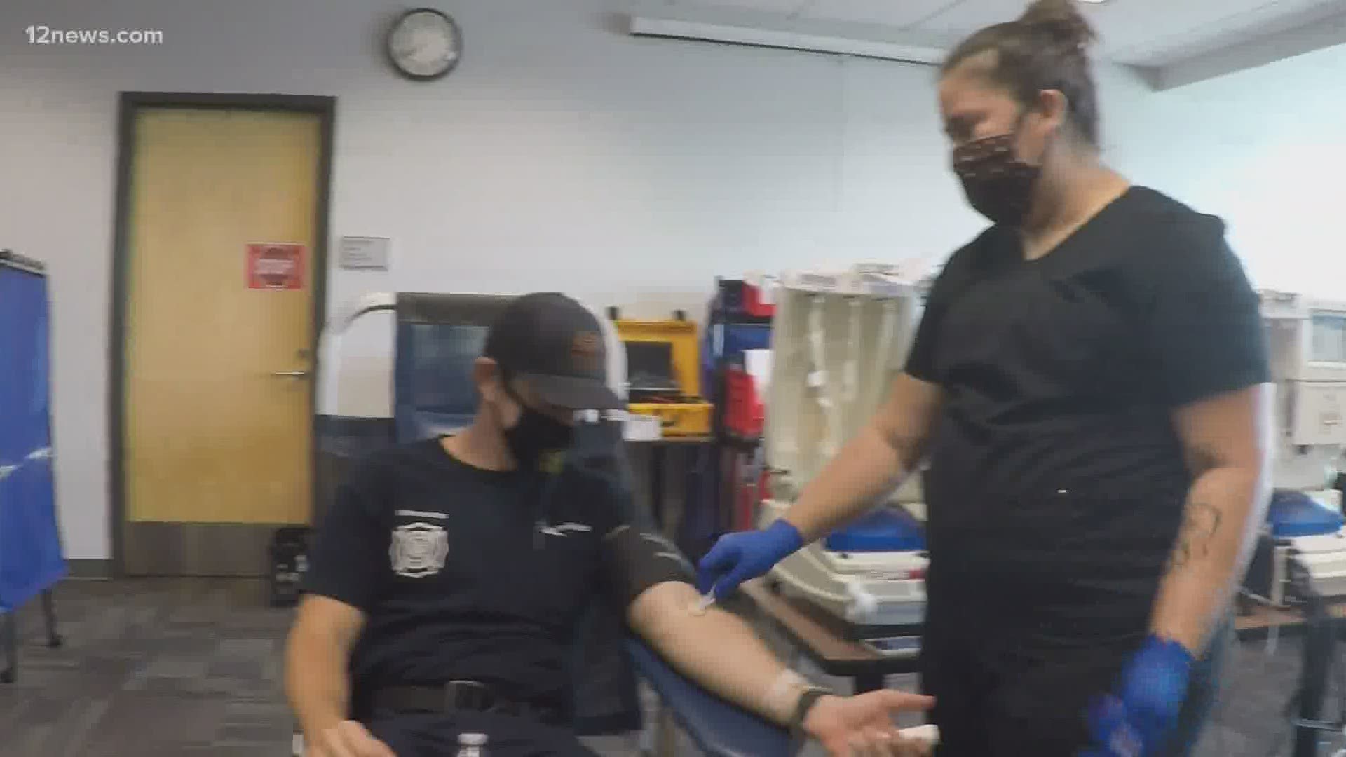 Valley police and firefighters donate plasma to help