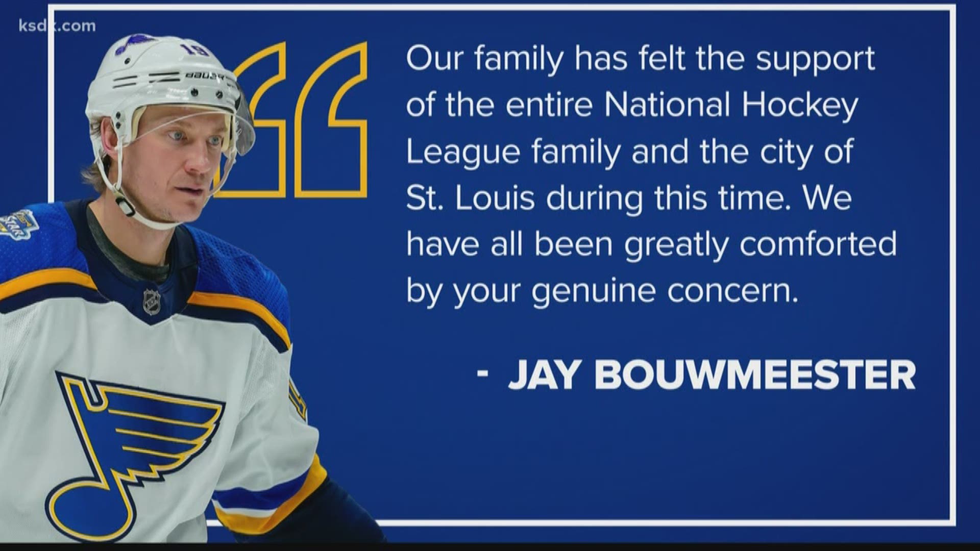 St. Louis sports news | Jay Bouwmeester issues statement | 0
