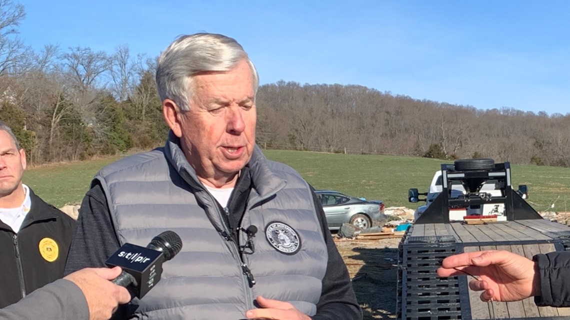 Missouri Gov. Mike Parson tours Defiance tornado damage - Vimarsana News