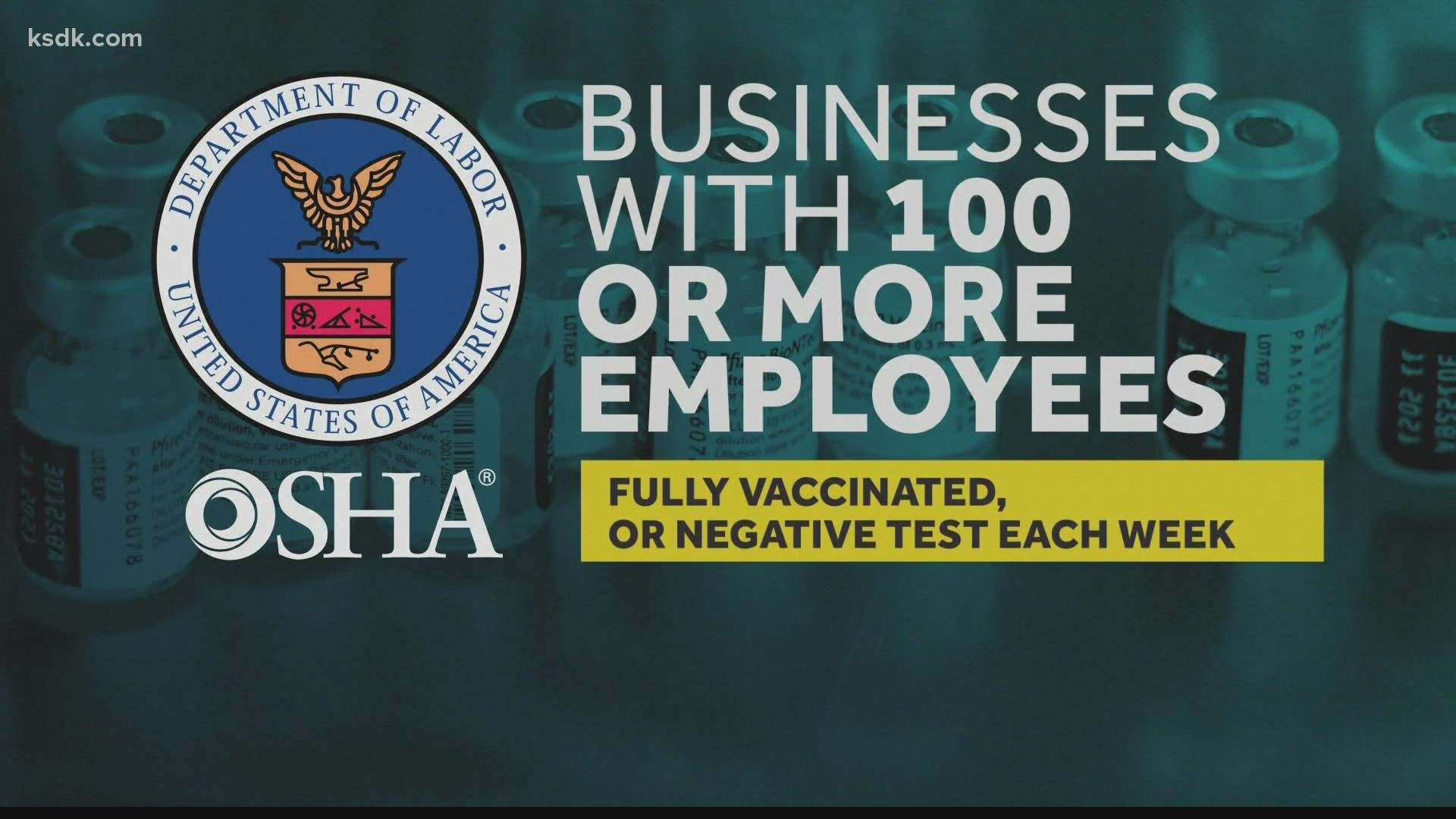 We're seeing pushback on the federal COVID vaccine requirement. Missouri is one of the state vowing to fight the mandate.