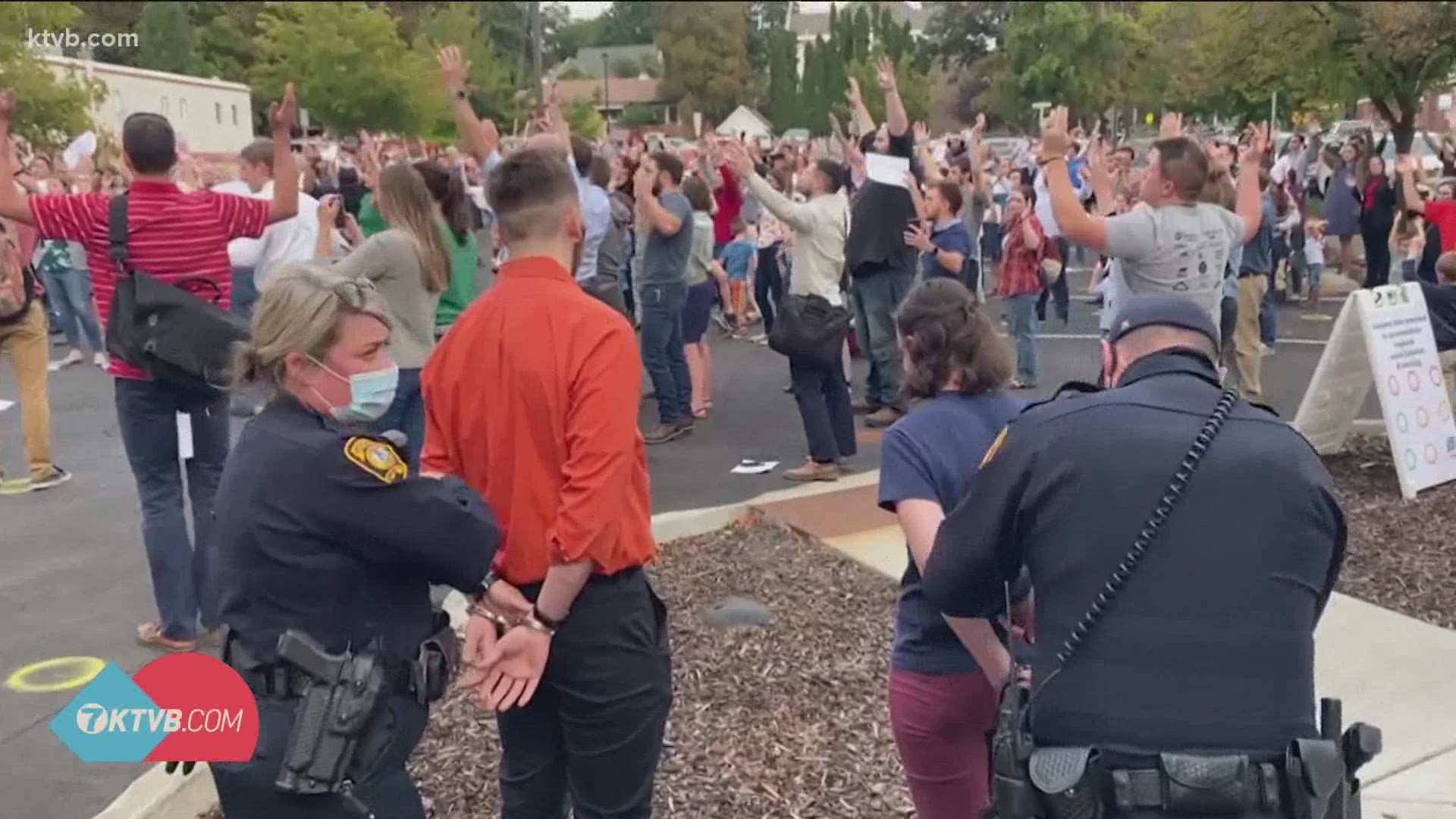 200 attend church event to protest Idaho mask order; 3 arrested