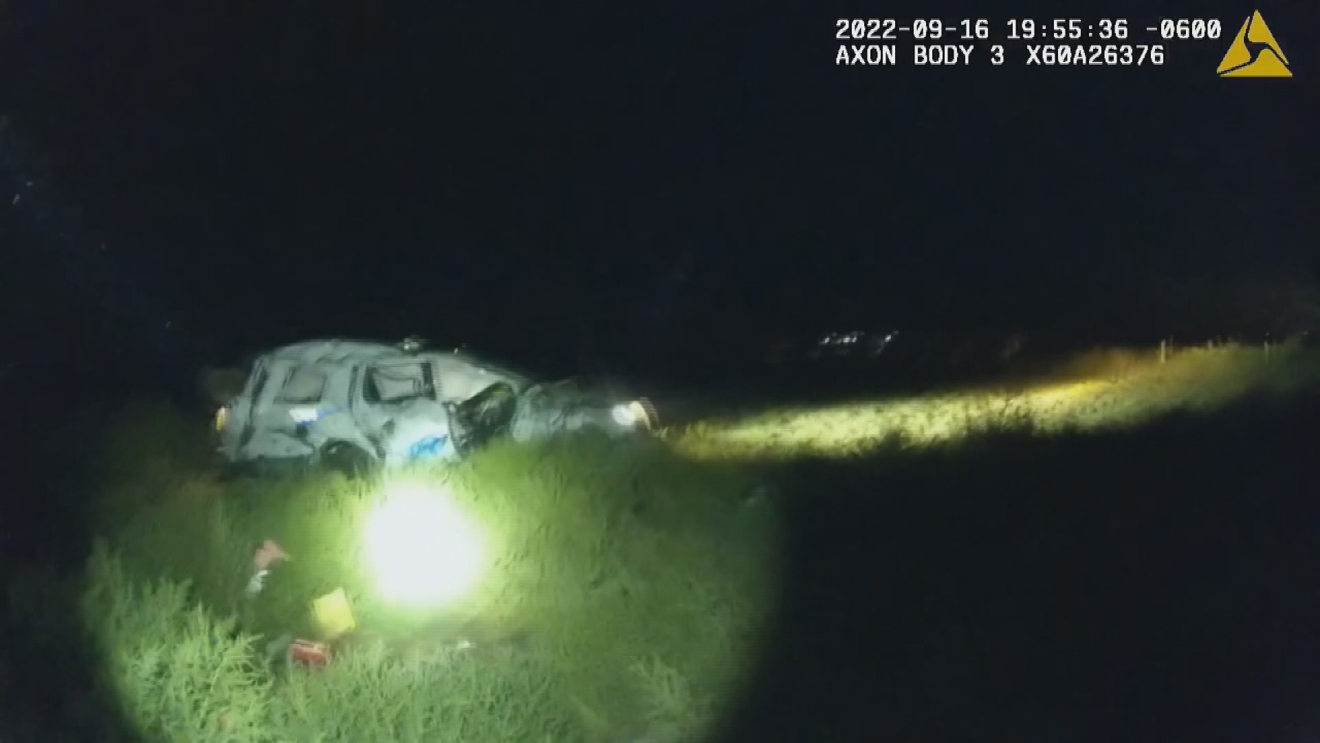 Train crashes into patrol car with suspect inside