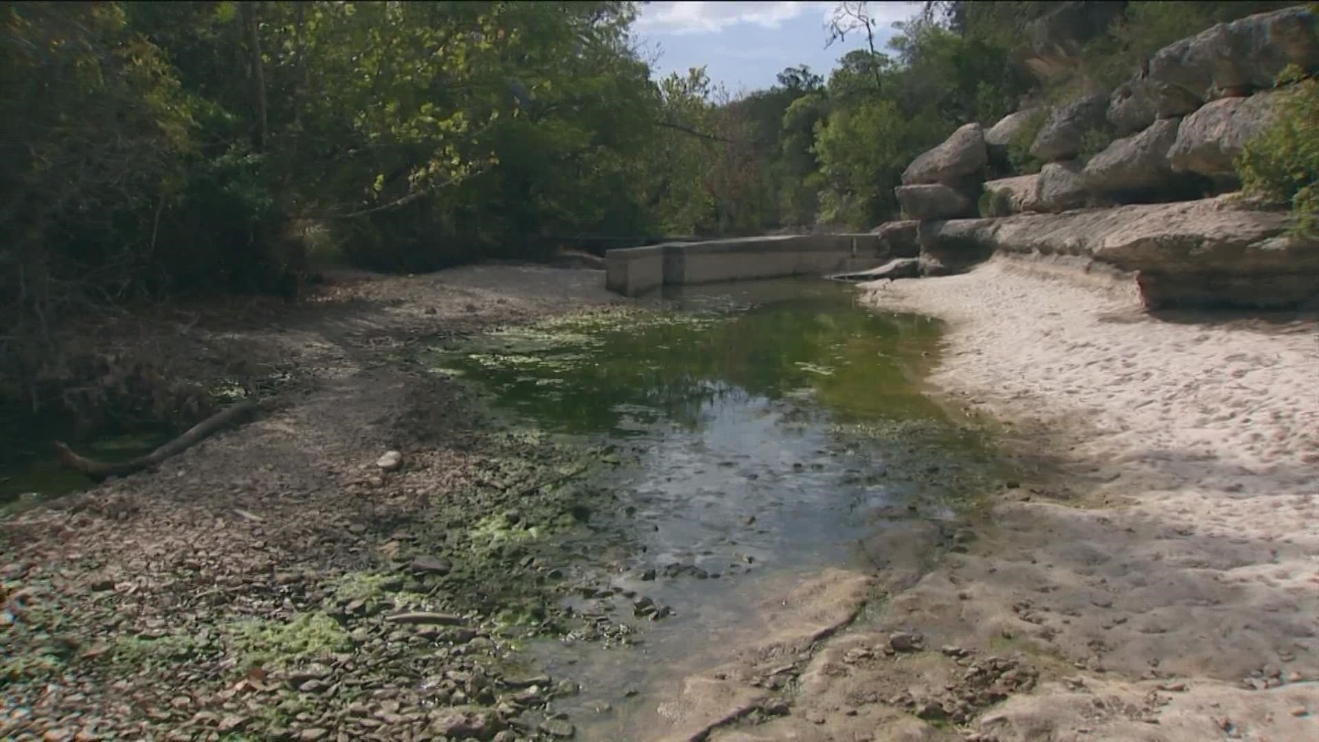 This is only one of a handful of times in recorded history that water has stopped flowing at the swimming hole.