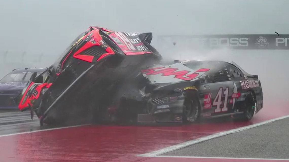 Fiery NASCAR crash at COTA briefly stops race under red flag