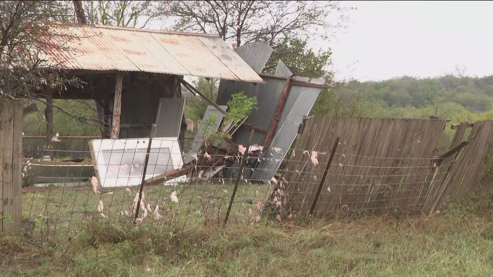 At least one confirmed tornado touched down in Caldwell County Thursday.