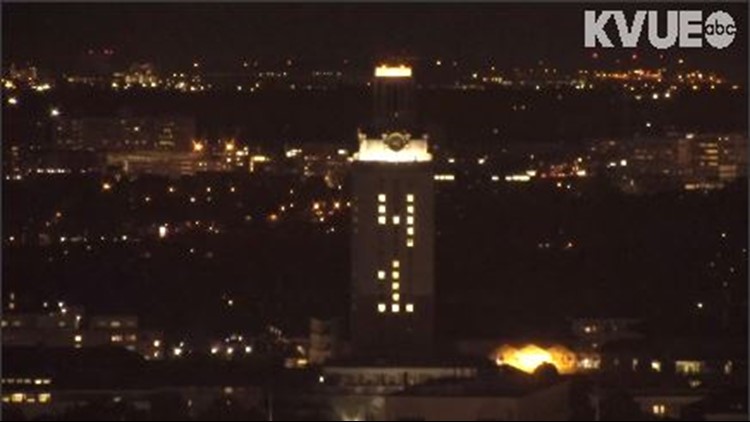 UT Tower lights up with No. 41 Wednesday in honor of President George H. W. Bush