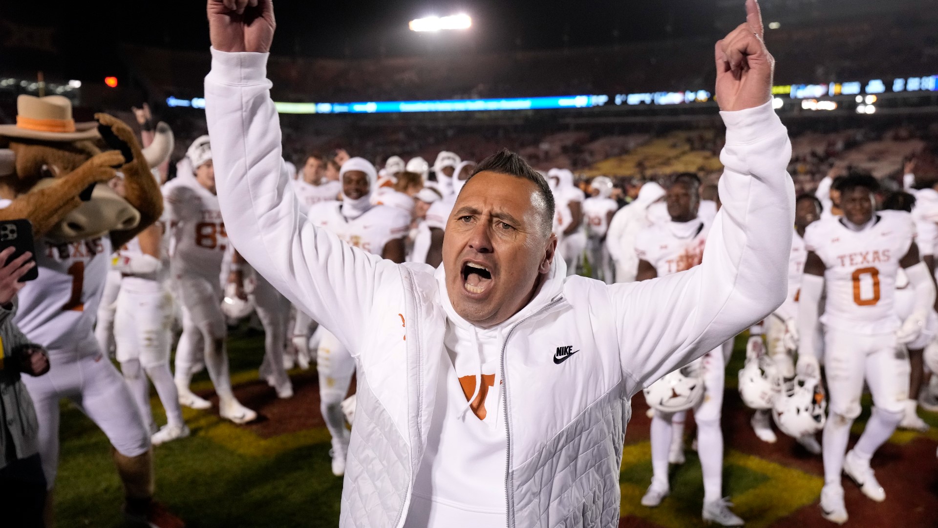 Sarkisian has accumulated a 25-14 record with the Longhorns, leading the program to its first-ever College Football Playoff appearance in 2023.