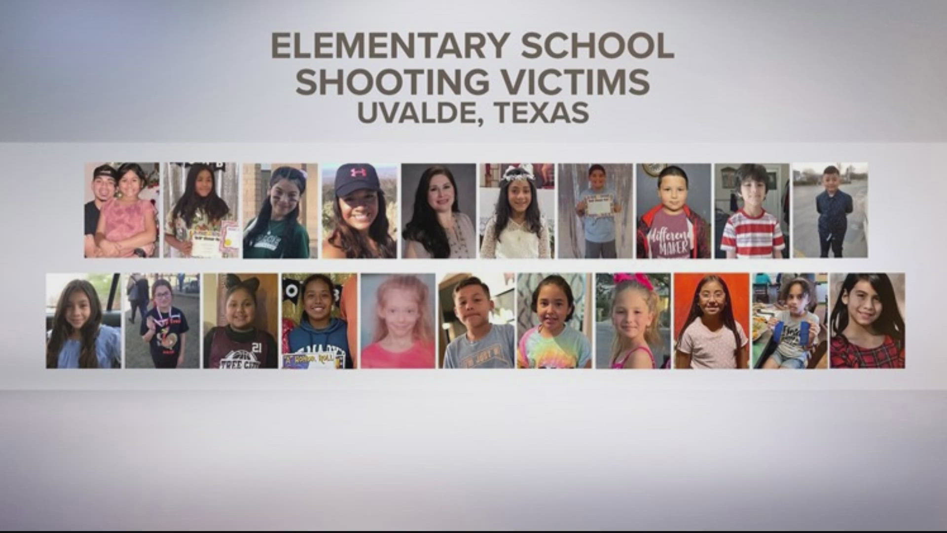 On May 24, 2022, a gunman killed 19 students and two teachers inside Robb Elementary School in Uvalde.