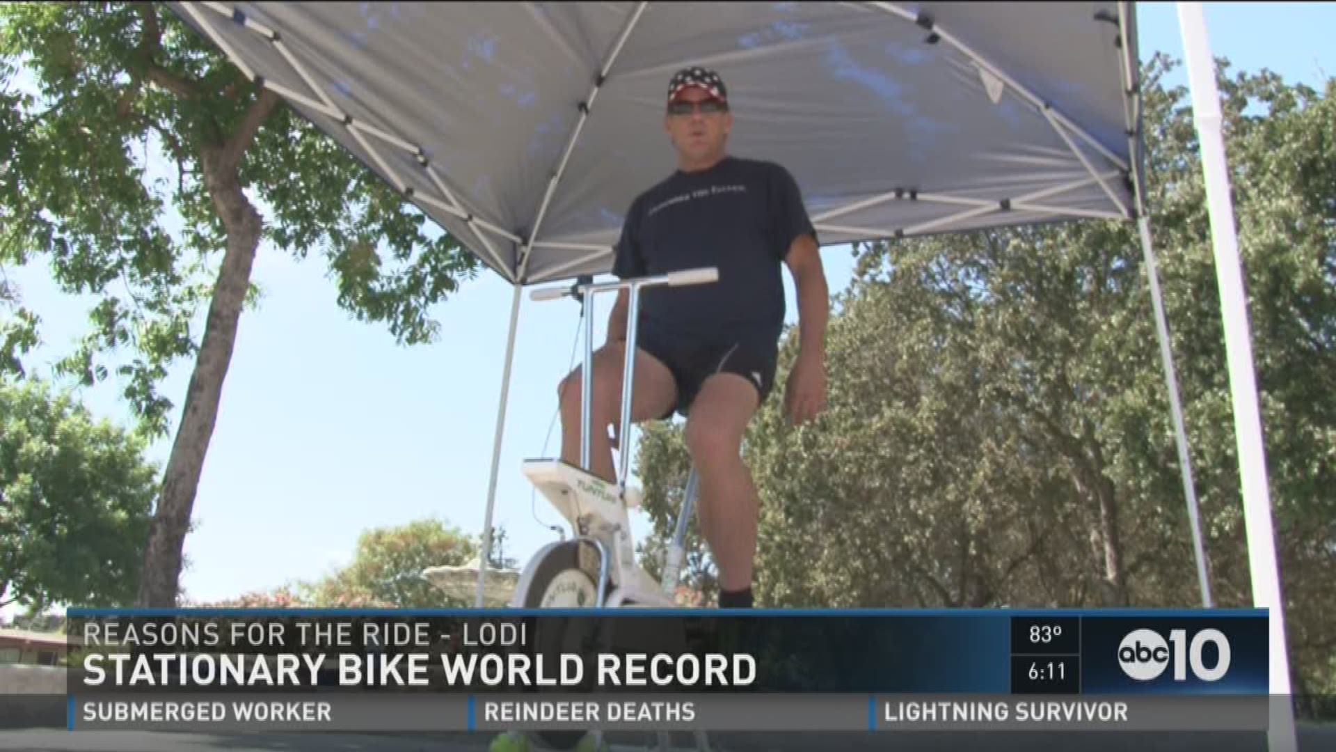 A Lodi man is out to set a Guenniss Book World record. He wants to pedal a quarter million miles all from the seat of his stationary bike. Aug. 29, 2016