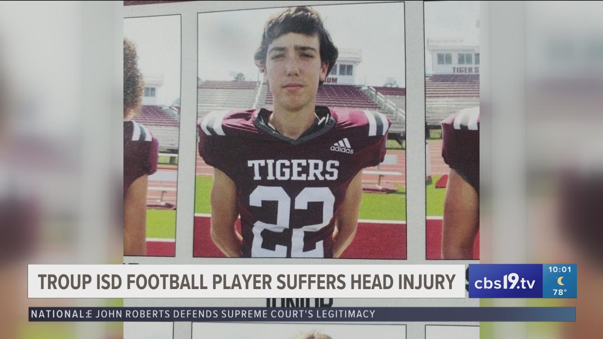 According to First Baptist Church Troup, Cooper Reid, a junior at Troup High School was injured during Troup's homecoming matchup against Buffalo.