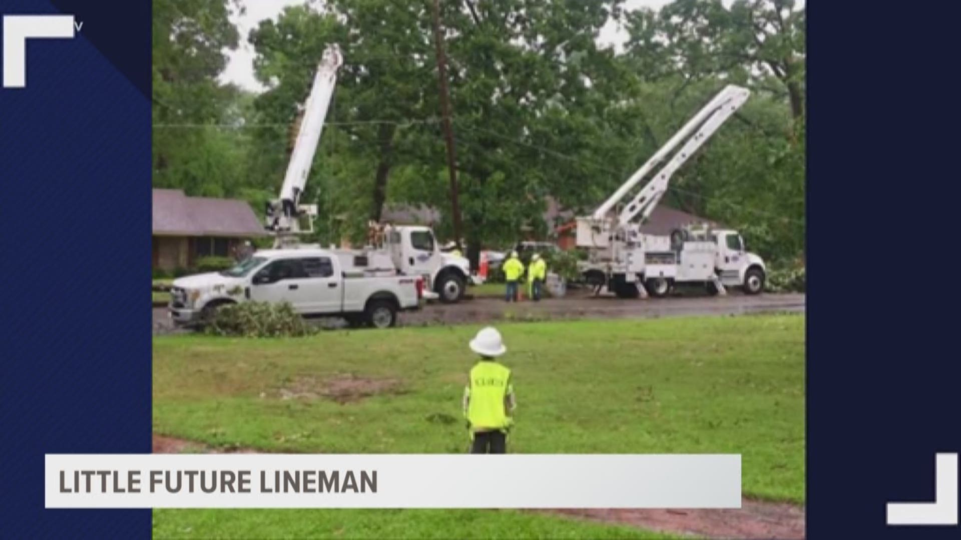 A Longview boy stole the hearts of SWEPCO crews over the weekend helping to restore power to local residents.