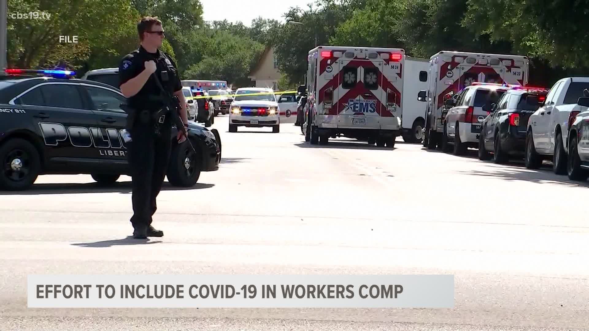Texas is one of 20 states that has not attempted to act. A Texas law enforcement groups says COVID-19 should be a line-of-duty death, and families deserve benefits.