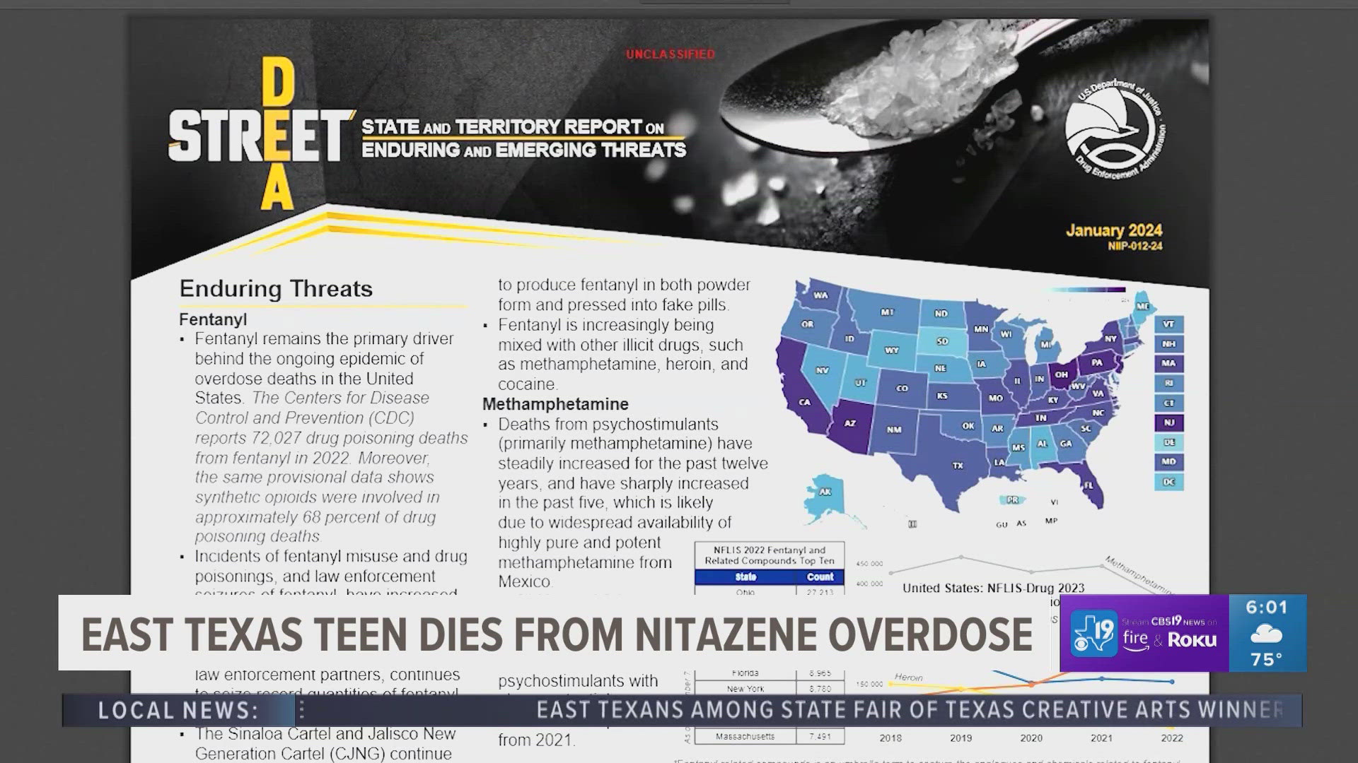 According to Sgt. Russell the new synthetic opioid, N-Pyrrolidino Protonitazene, also known as pyro, is taking the place of fentanyl.