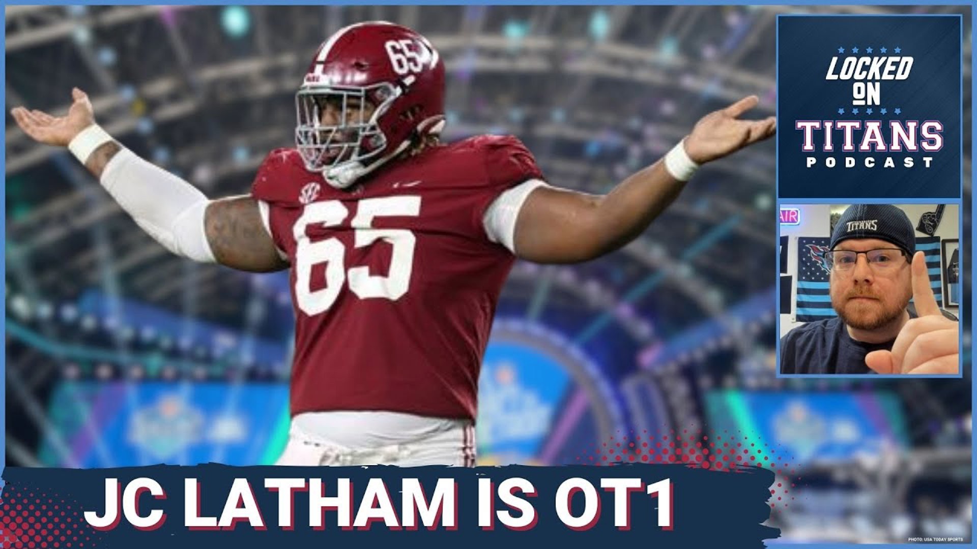 The Tennessee Titans took JC Latham with their first pick and he should be able to come in right away and be the top offensive tackle on the roster and a starter.
