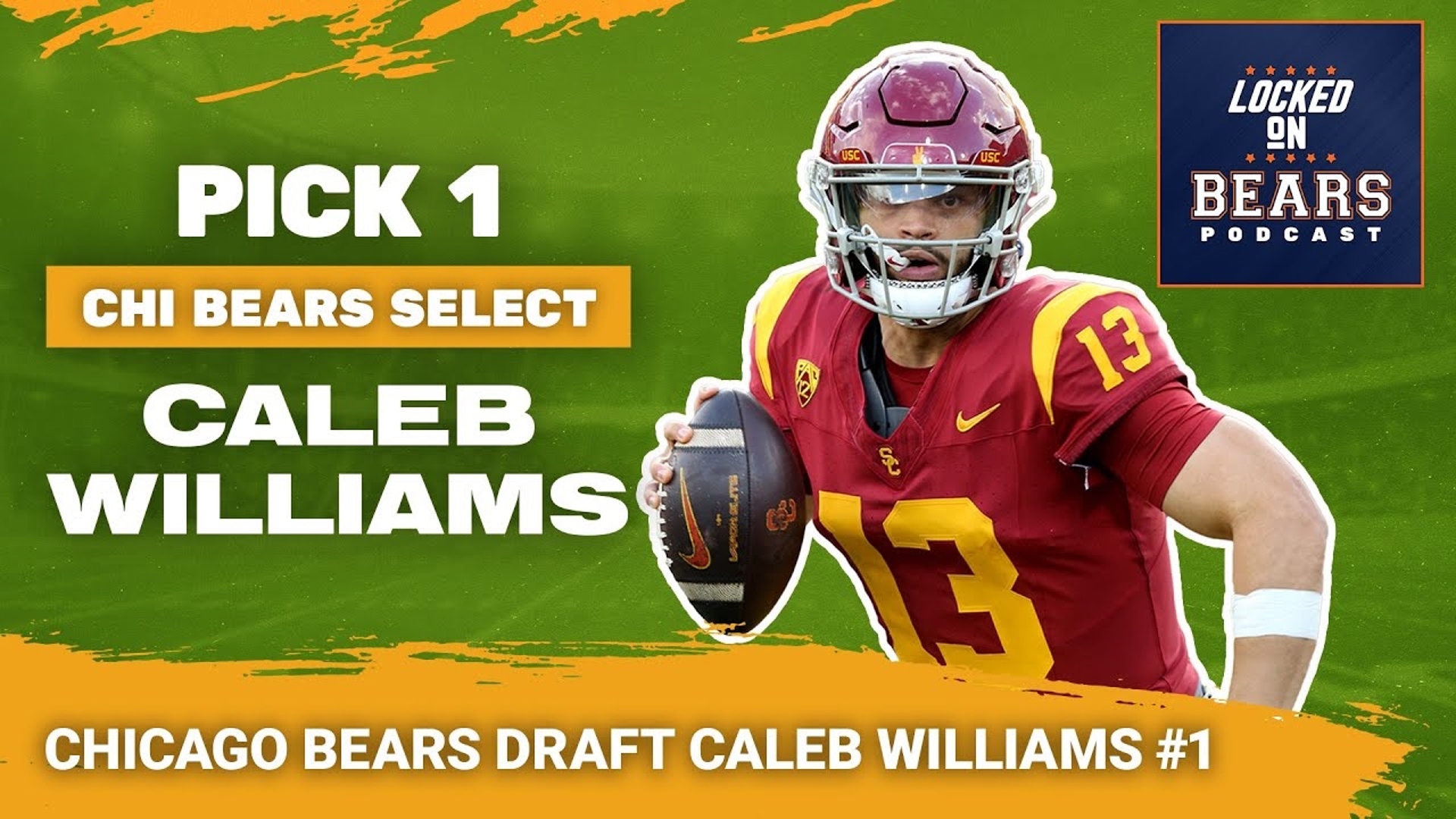 The Chicago Bears have selected USC quarterback Caleb Williams with the first overall pick of the 2024 NFL Draft.