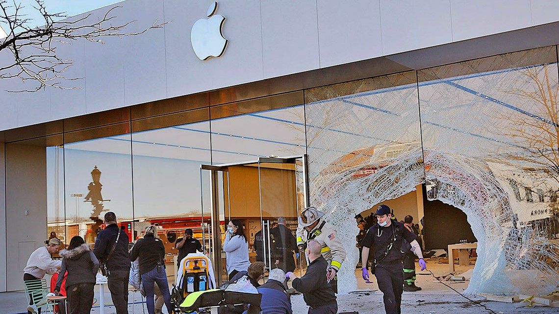 Car crashes into Apple store in Massachusetts, injuring several