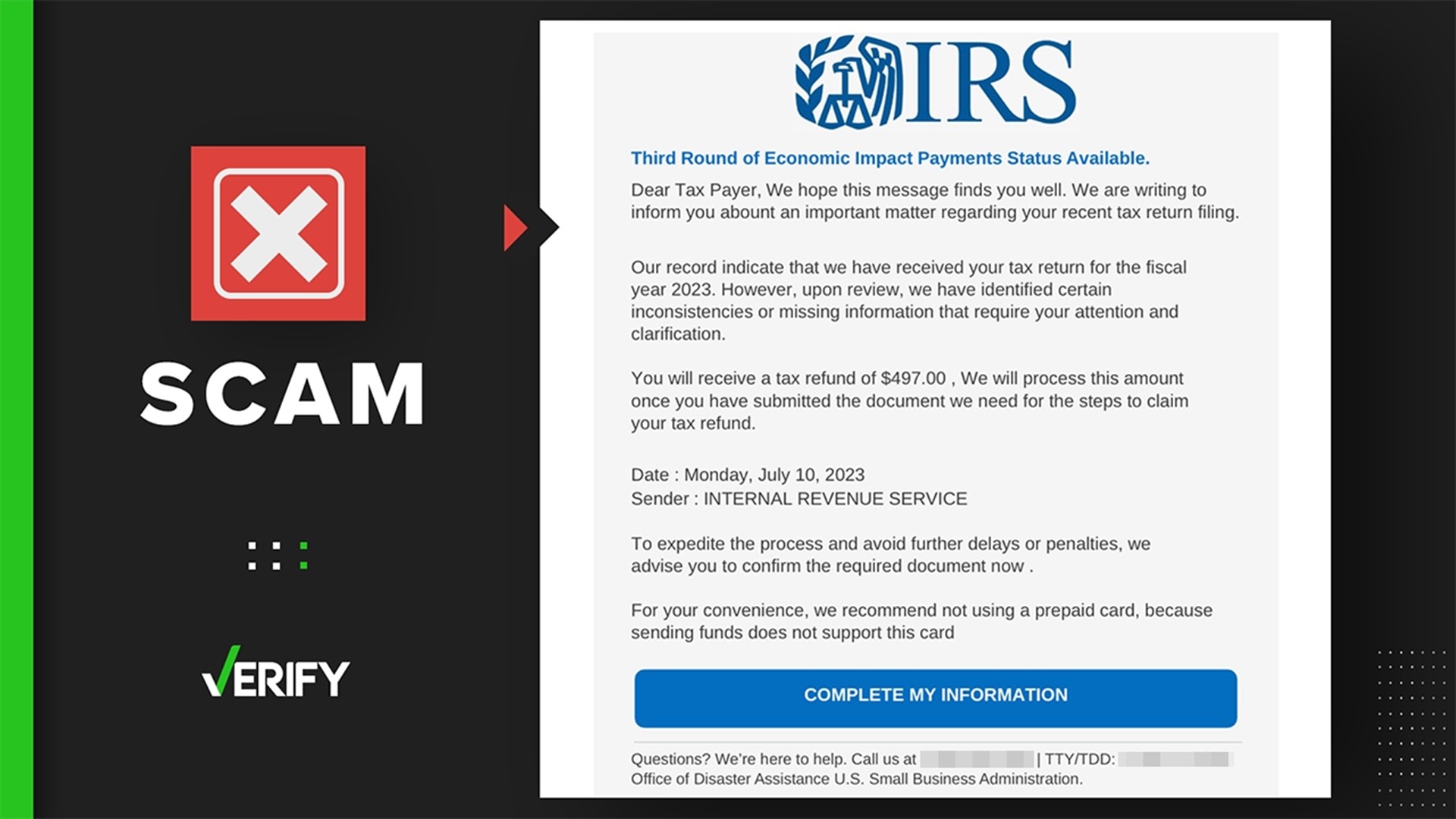 No, the IRS is not sending emails to taxpayers about a third round of