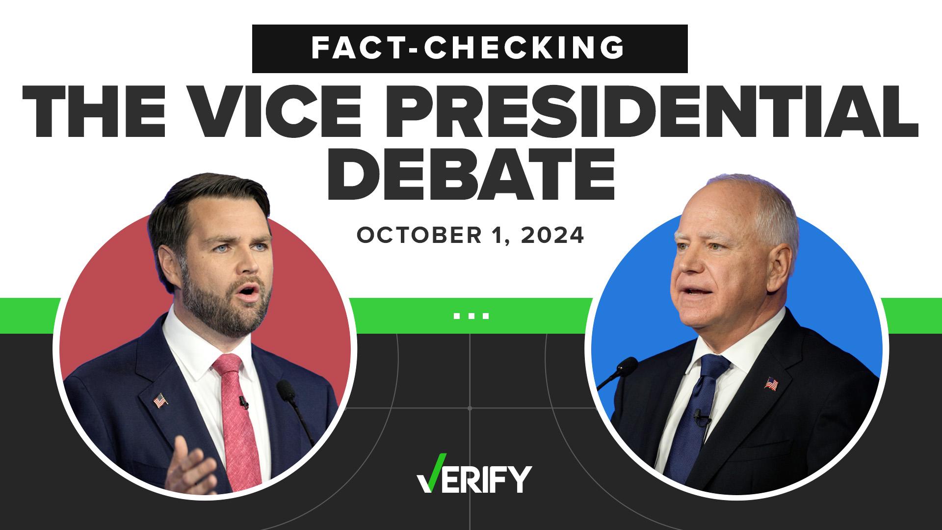 Minnesota Gov. Tim Walz and Ohio Sen. JD Vance met on the debate stage for the first time on Tuesday, Oct. 1. VERIFY fact-checked their claims.