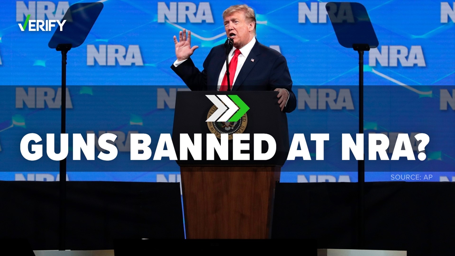 The NRA did not ban guns from their annual meeting, but the Secret Service says guns can’t be carried where and when former President Donald Trump will be speaking.