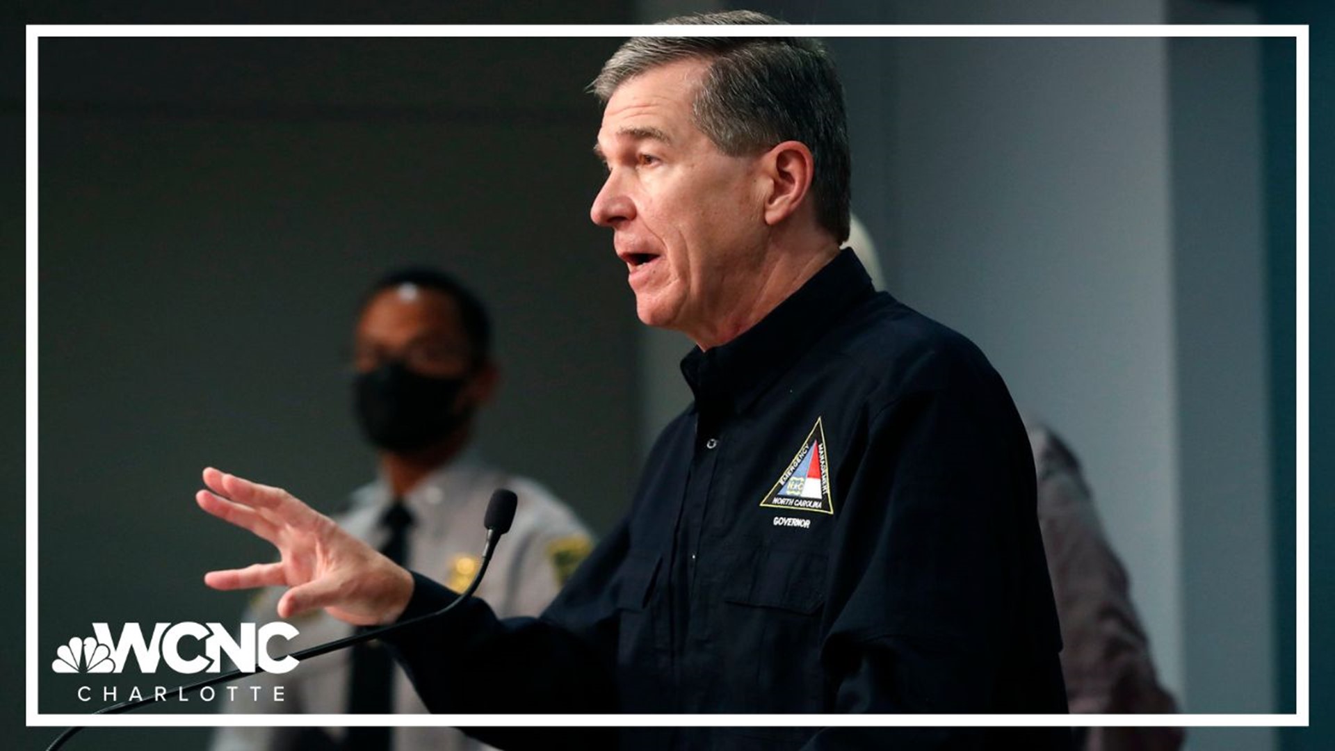 North Carolina Gov. Roy Cooper, FEMA and other state officials visited Helene storm damage in Asheville on Monday.