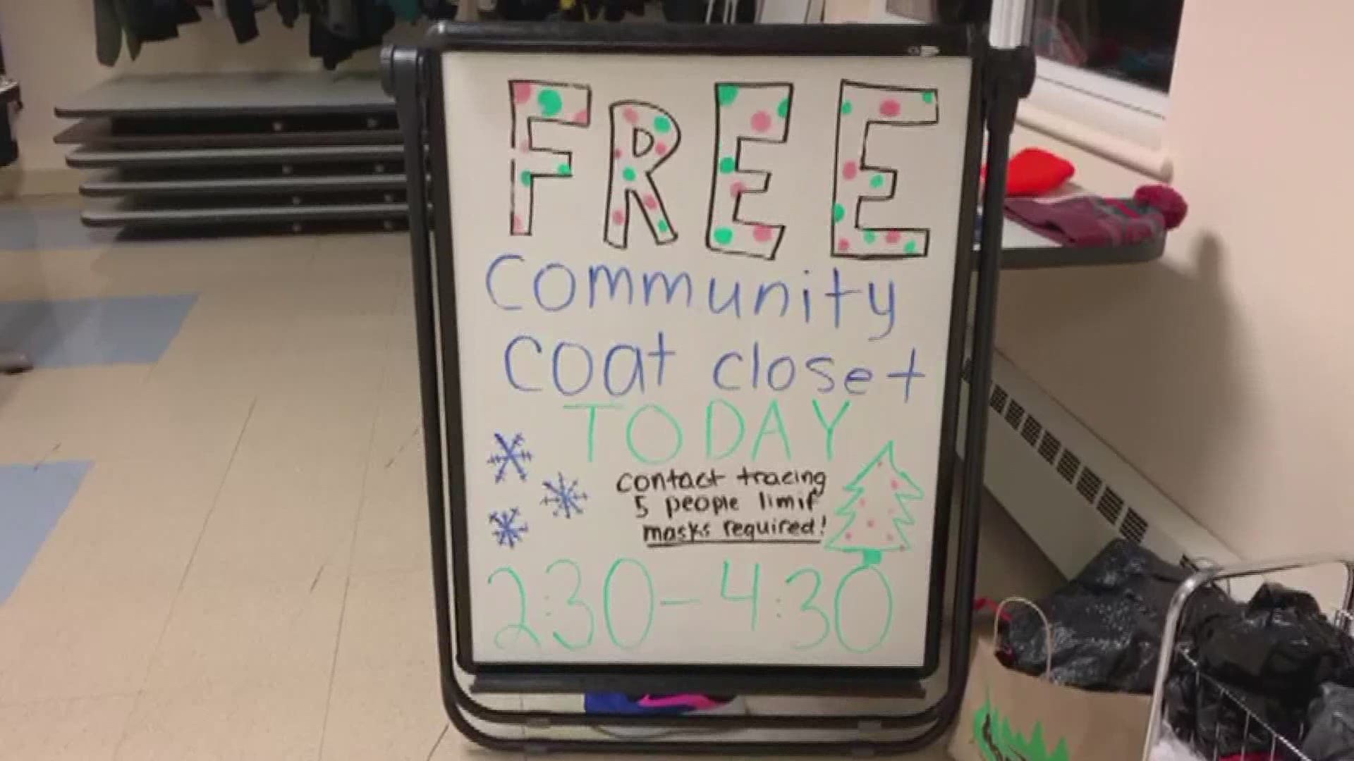 The Immaculate Conception Church in Calais has opened a free community coat closet.