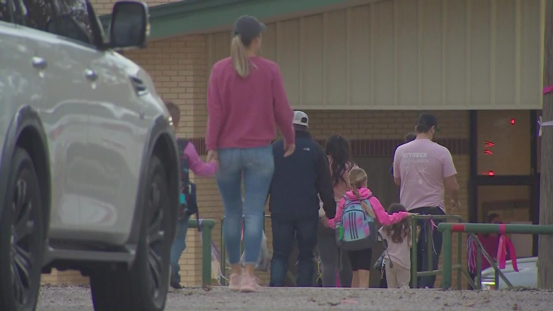 School districts throughout Texas were asked to wear pink in honor of 7-year-old Athena Strand, whose body was found following an AMBER Alert in Wise County.
