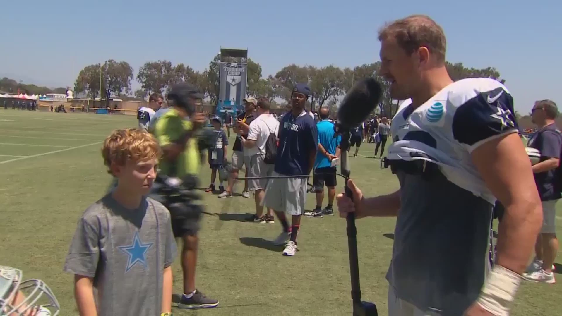 Training camp practices are all business, but when the final whistle blows it's family time in Oxnard.