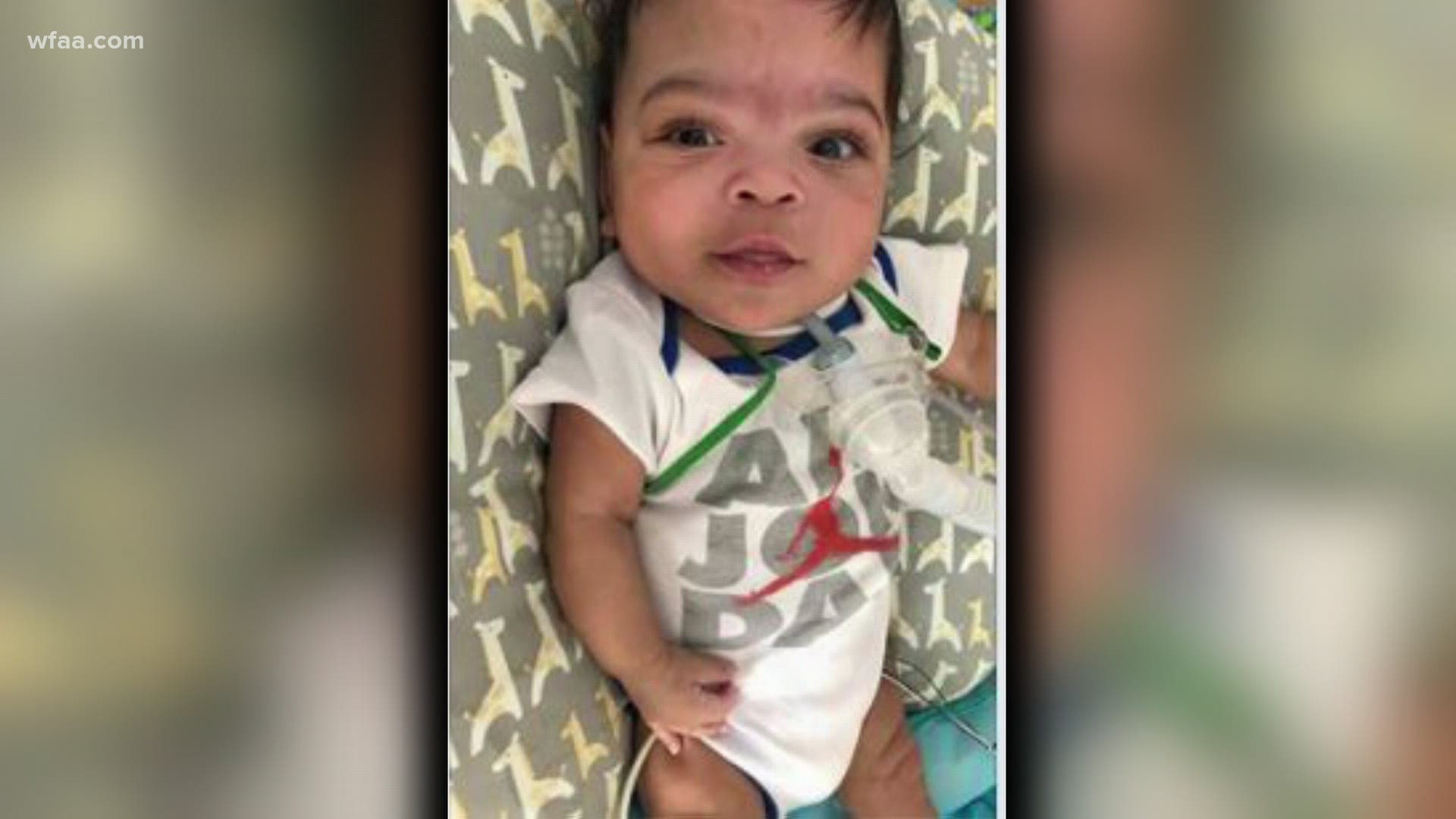 Baby Karter was born 14 weeks premature in August. He’s been in the hospital for 260 days and has finally been taken off a ventilator and is now breathing on his own