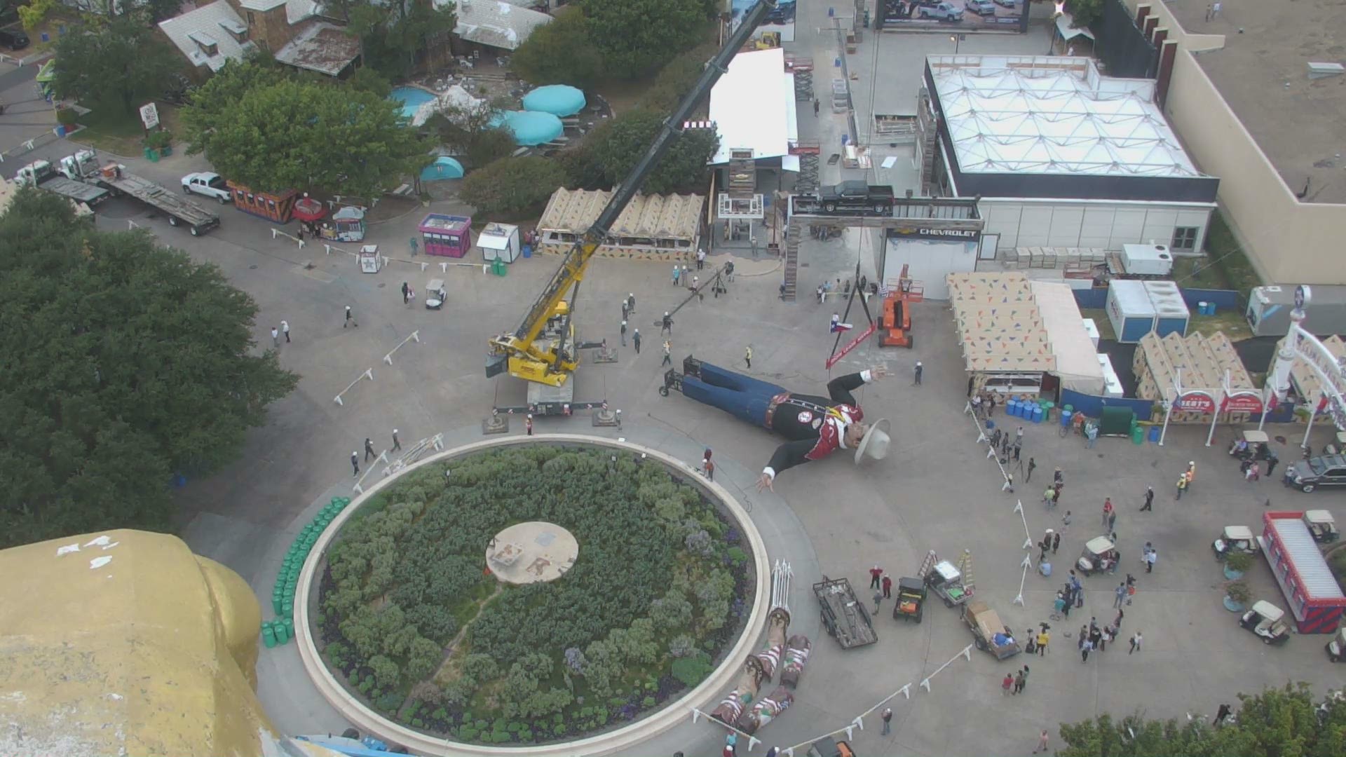 Take a quick look into the process of getting Big Tex into position before the start of State Fair of Texas.