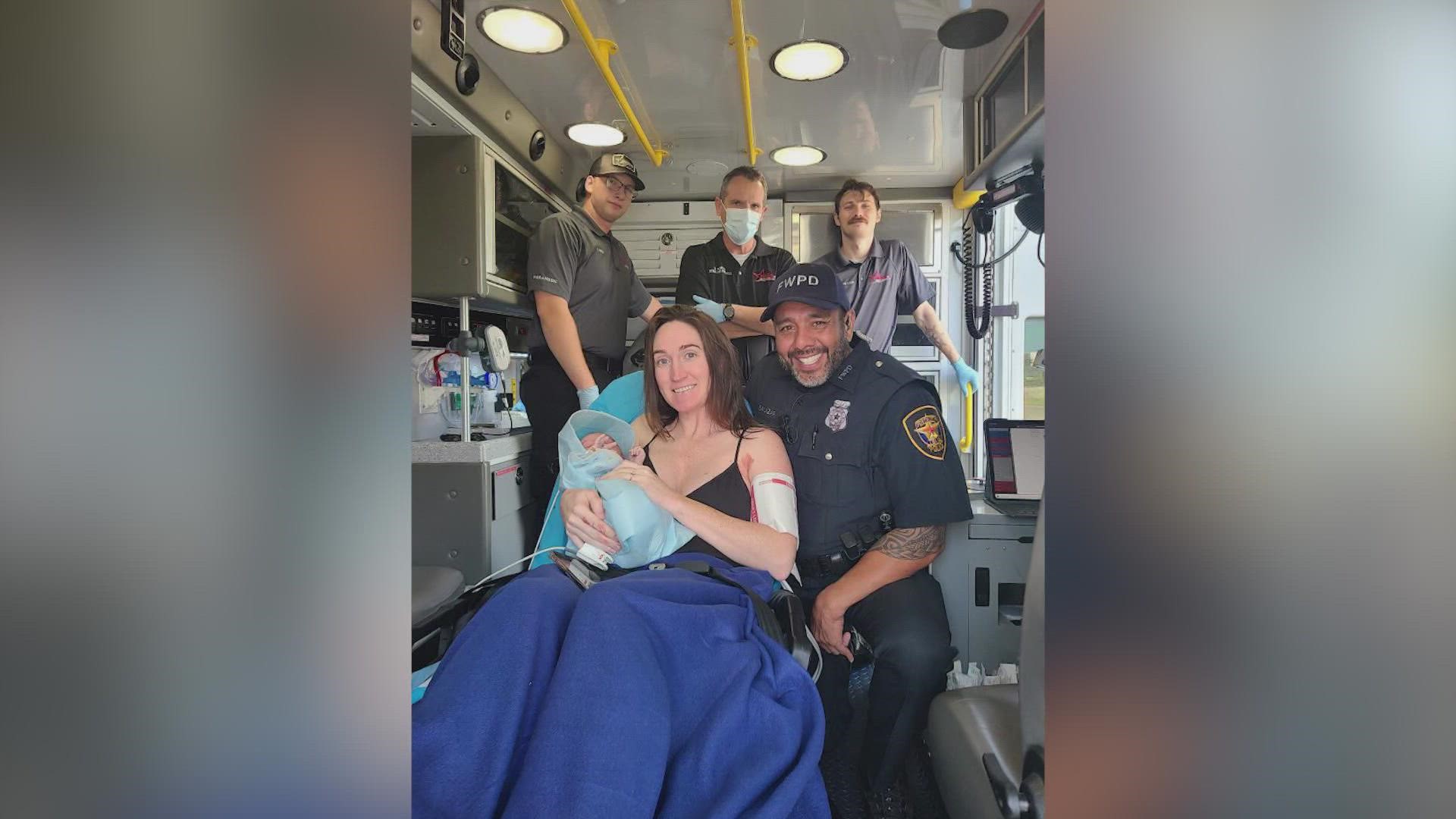 Officer Salazar was at a meeting in the Northwest Police Station when he heard the woman screaming. When he got to her vehicle, he realized she was in active labor.