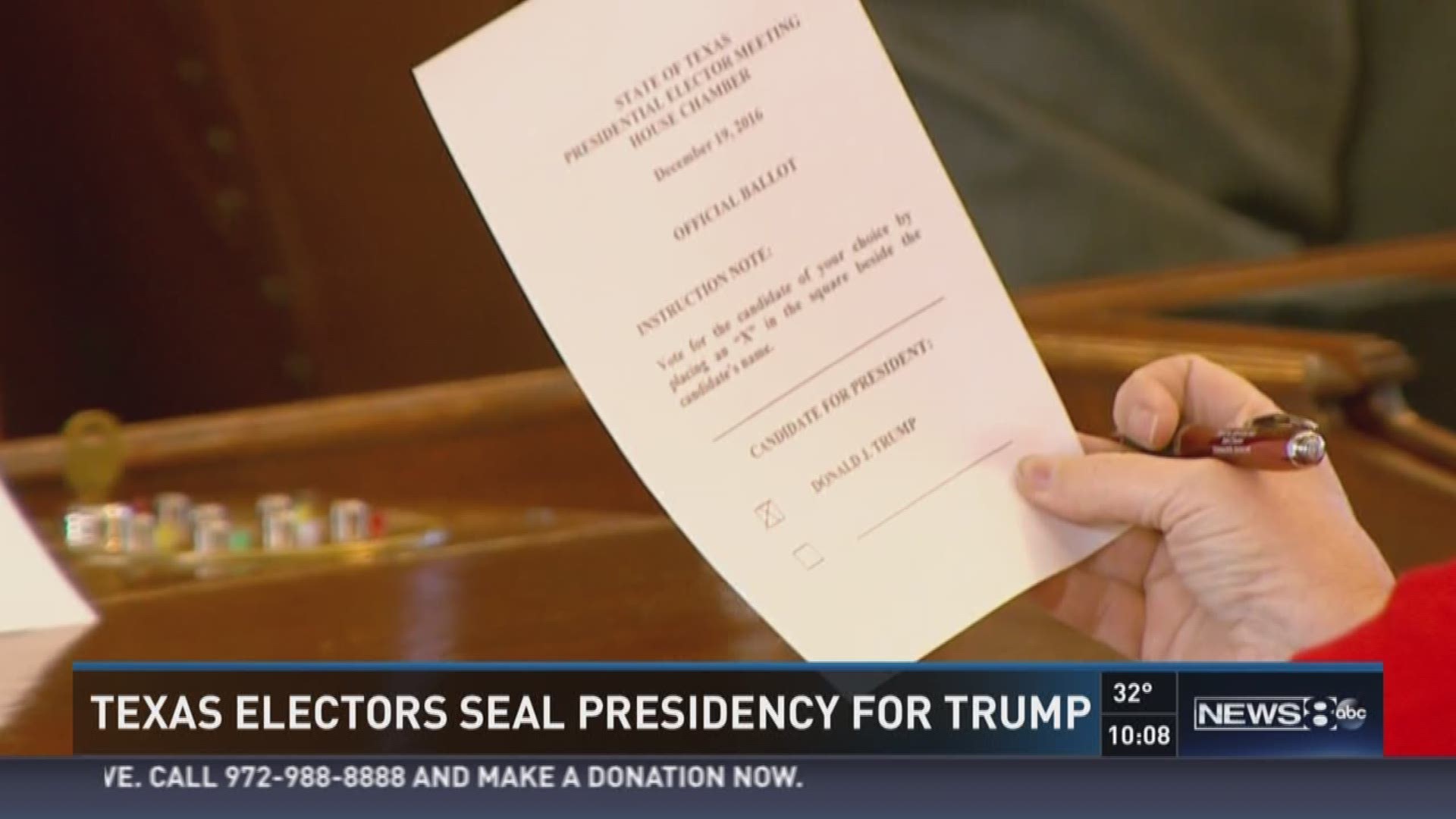 TEXAS ELECTORS SEAL PRESIDENCY FOR TRUMP