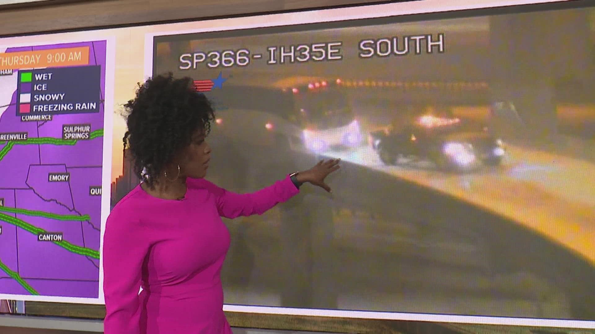 Tashara Parker followed breaking traffic news from downtown Dallas, where a bus with passengers was stuck