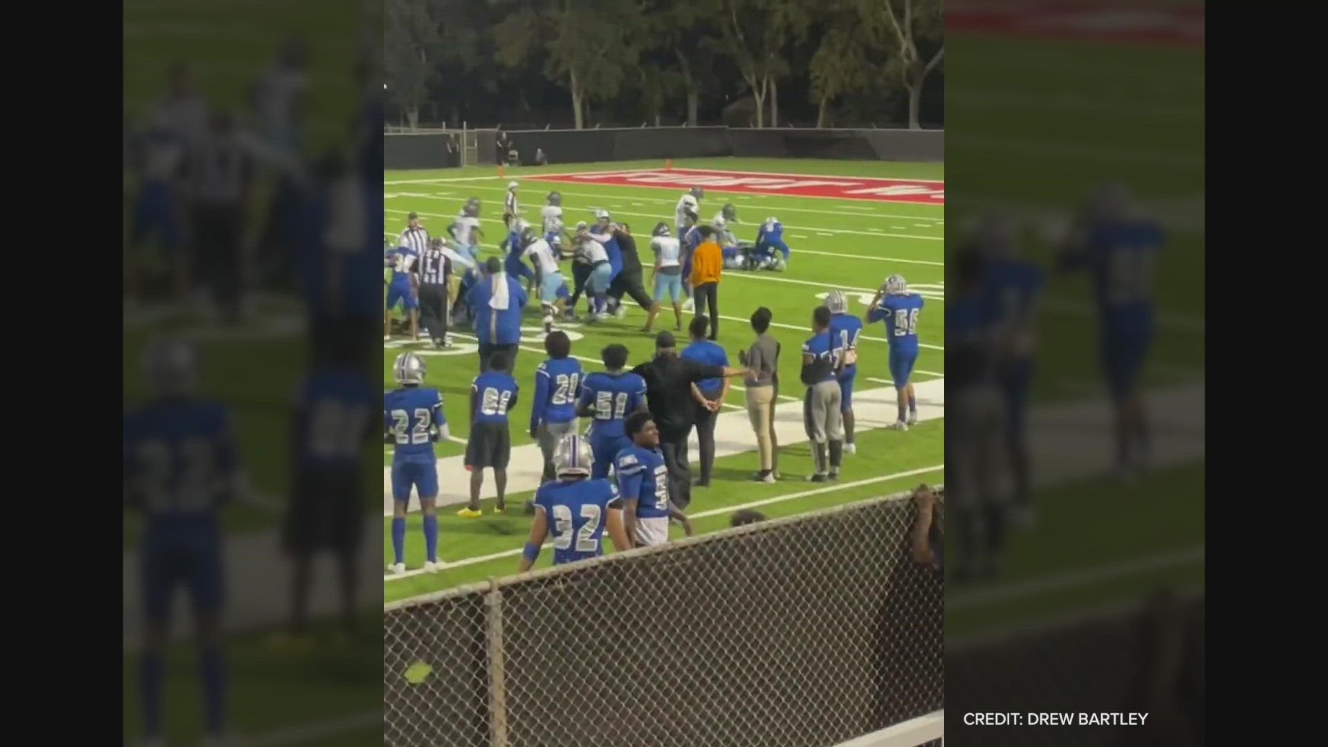 Drew Bartley captured an on-the-field brawl between Eastern Hills and Dallas Roosevelt.