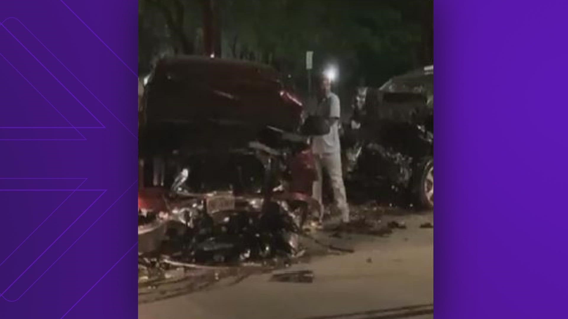 According to police, a suspect fled the crash scene on foot and is currently at large.