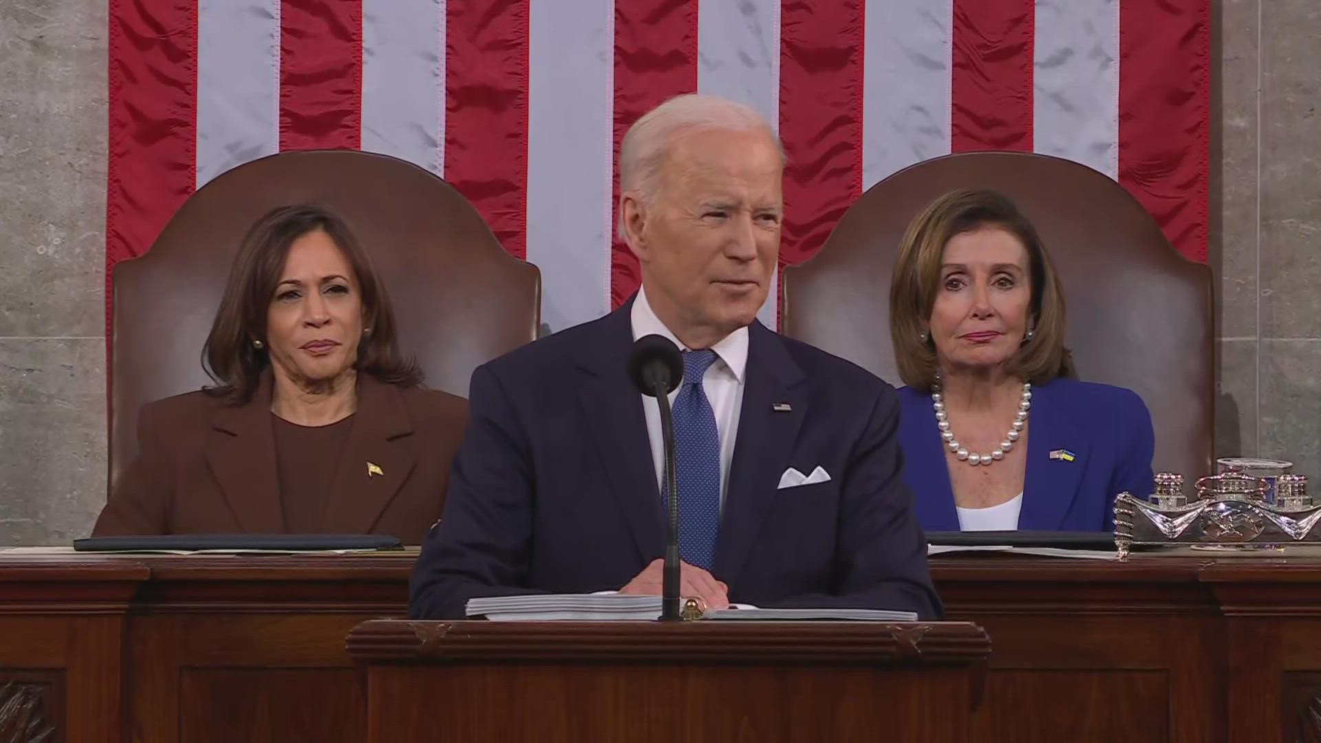 President Joe Biden also used the moment to criticize the Trump administration's tax-cut bill, which prompted boos from GOP lawmakers.