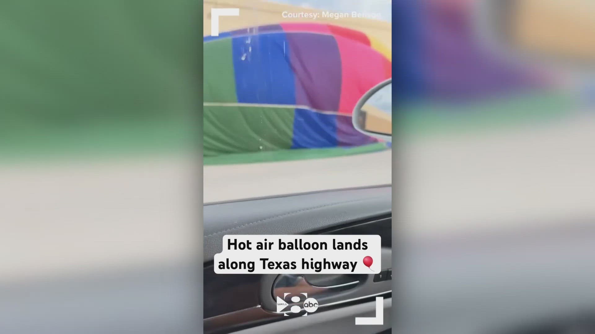 Video shared with WFAA shows a hot air balloon landed on the access road along U.S. Highway 75 in McKinney on Saturday morning.