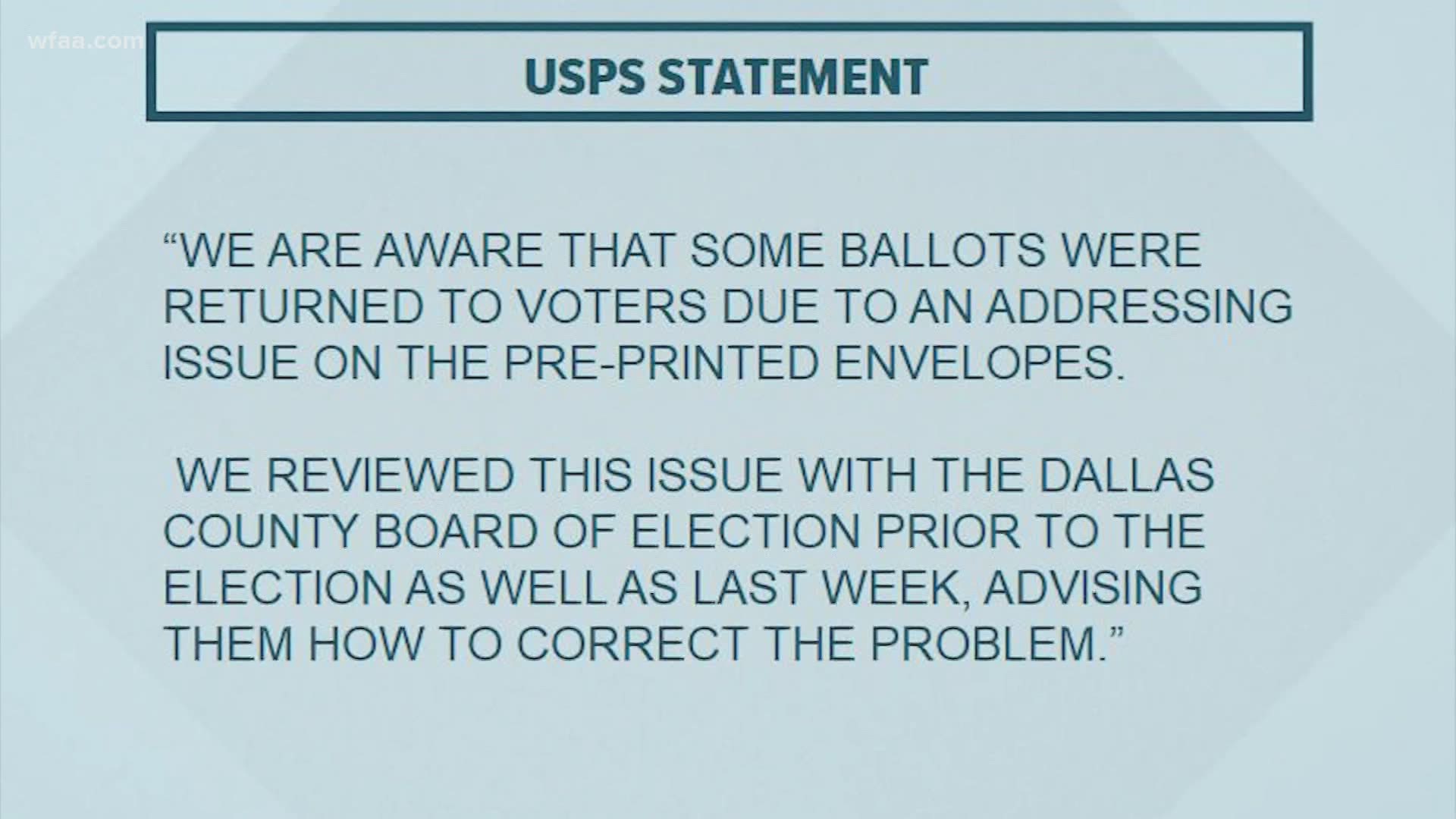 Some voters have reported that their mail-in ballots have been returned to them without explanation. Tuesday is Election Day in Texas for the primary runoffs.