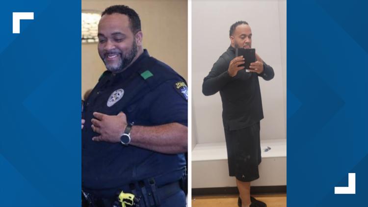 'I couldn't fit in my squad car': Dallas officer loses 150 pounds after doctors told him he would die if he didn't lose weight