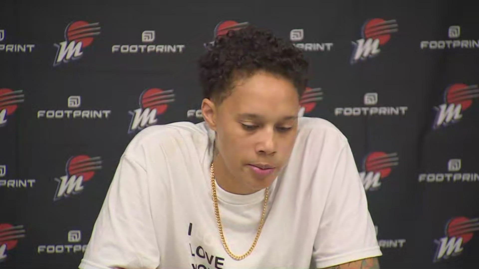 Griner is encouraging people to use their voice and help share the stories of families who have loved ones detained. "Never give up hope," she said.