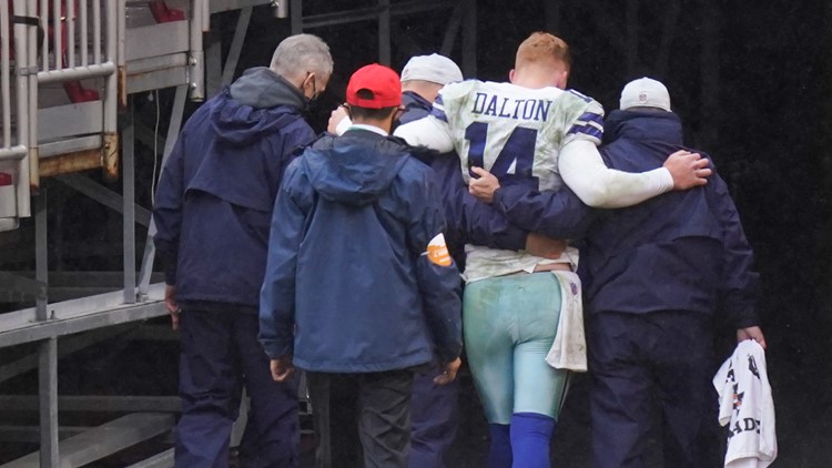 Cowboys QB Andy Dalton knocked out of game with concussion after illegal hit from Washington